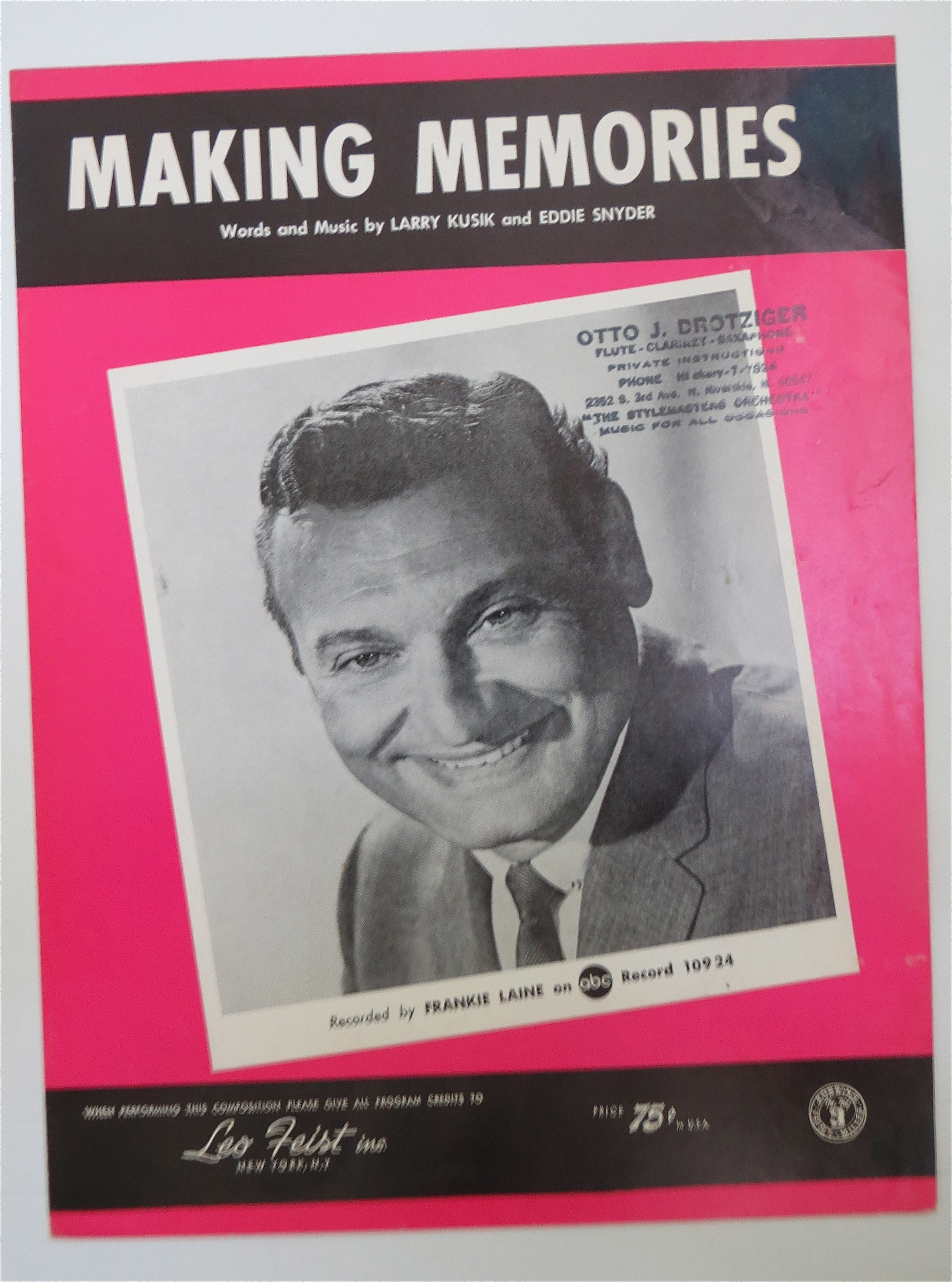 1967 Making Memories By Larry Kusik & Eddie Snyder