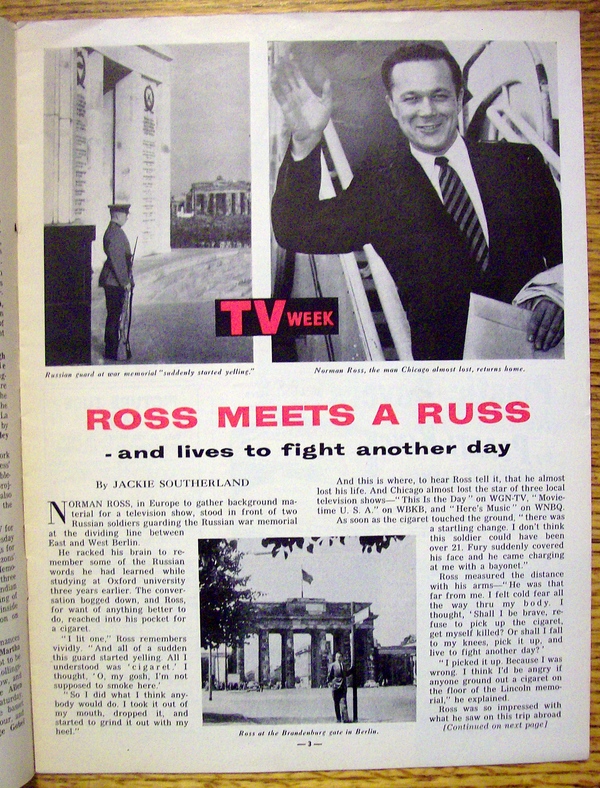 Chicago TV Week February 9-15 1957 Norman Ross