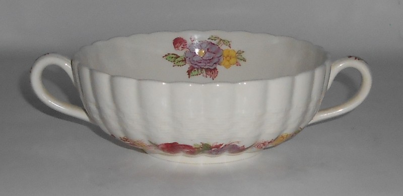 Spode China Rose Briar Flat Cream Soup Bowl - Old Red Mark