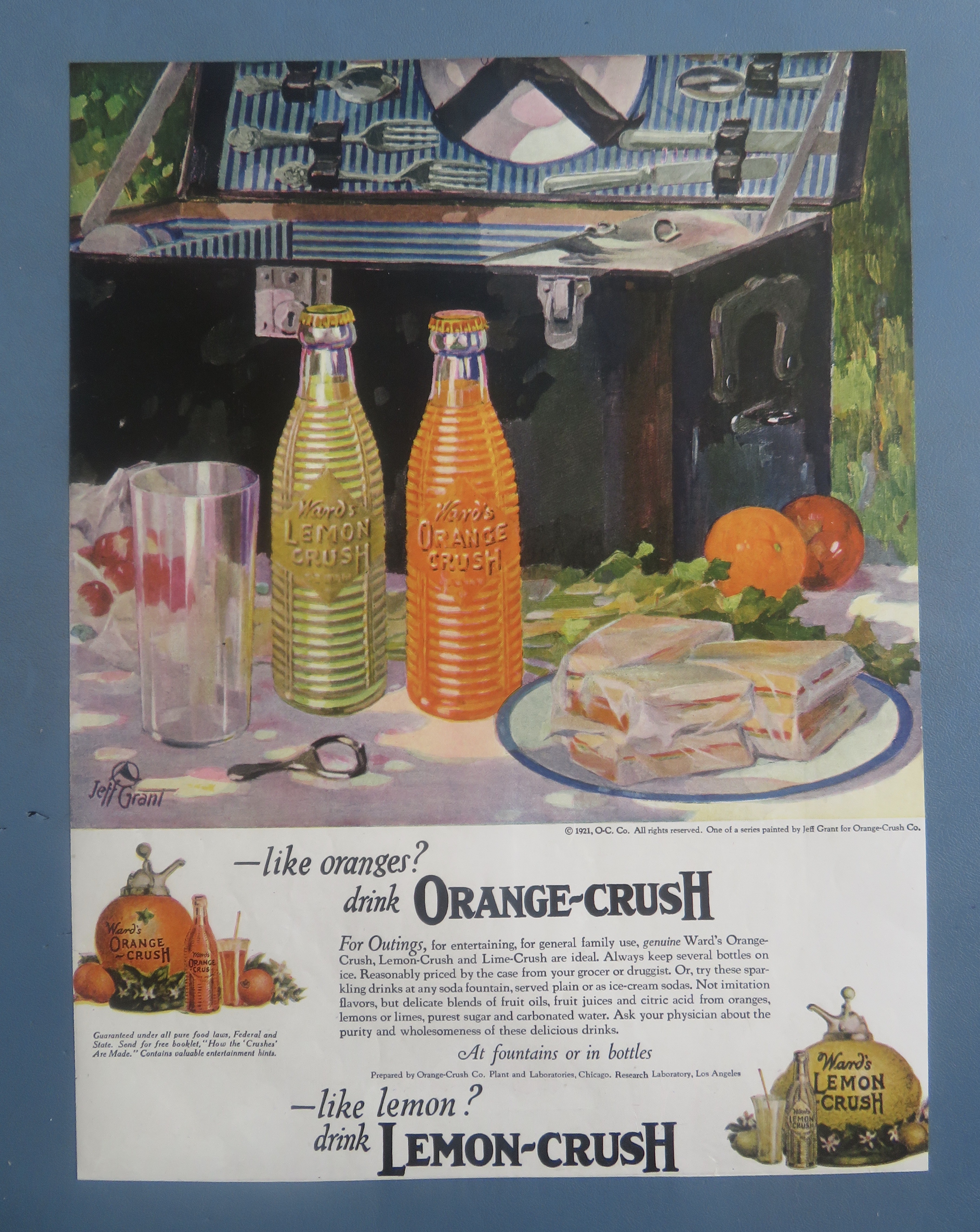 1921 Orange & Lemon Crush with Soda & Sandwiches