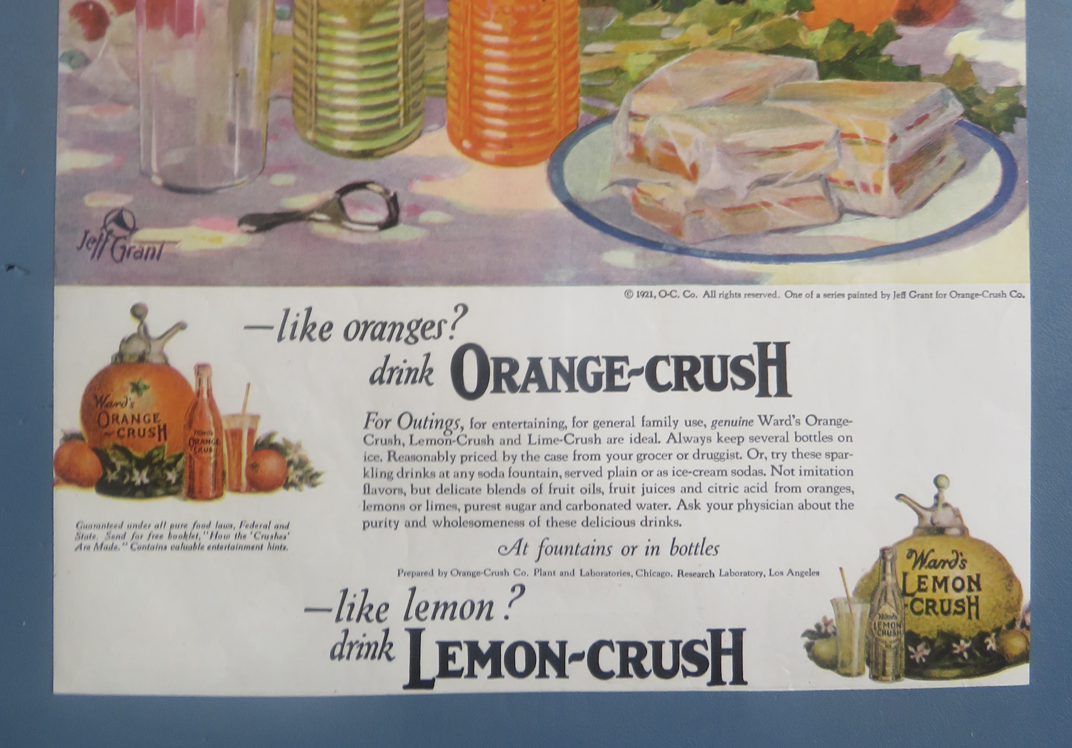 1921 Orange & Lemon Crush with Soda & Sandwiches