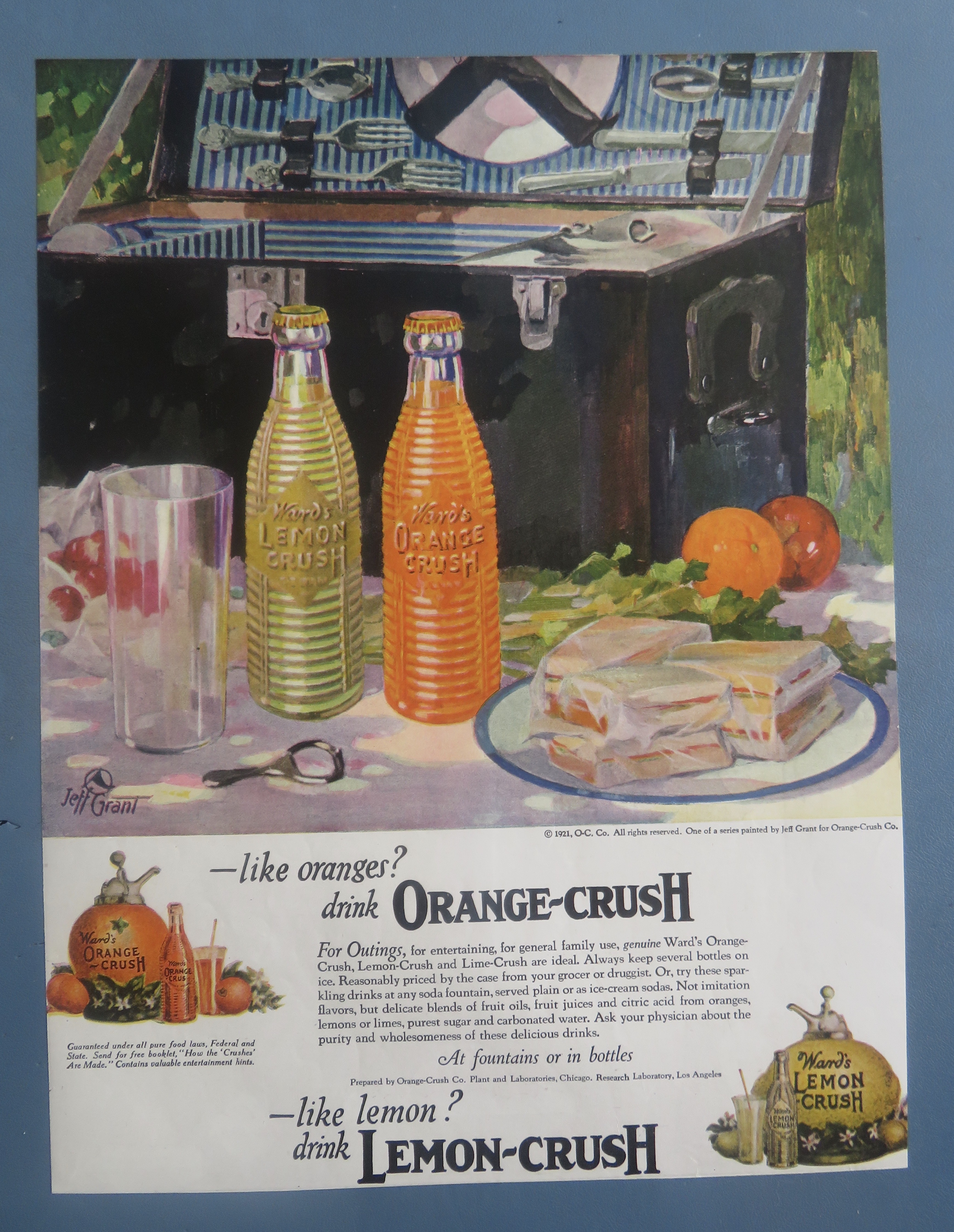 1921 Orange & Lemon Crush with Soda & Sandwiches