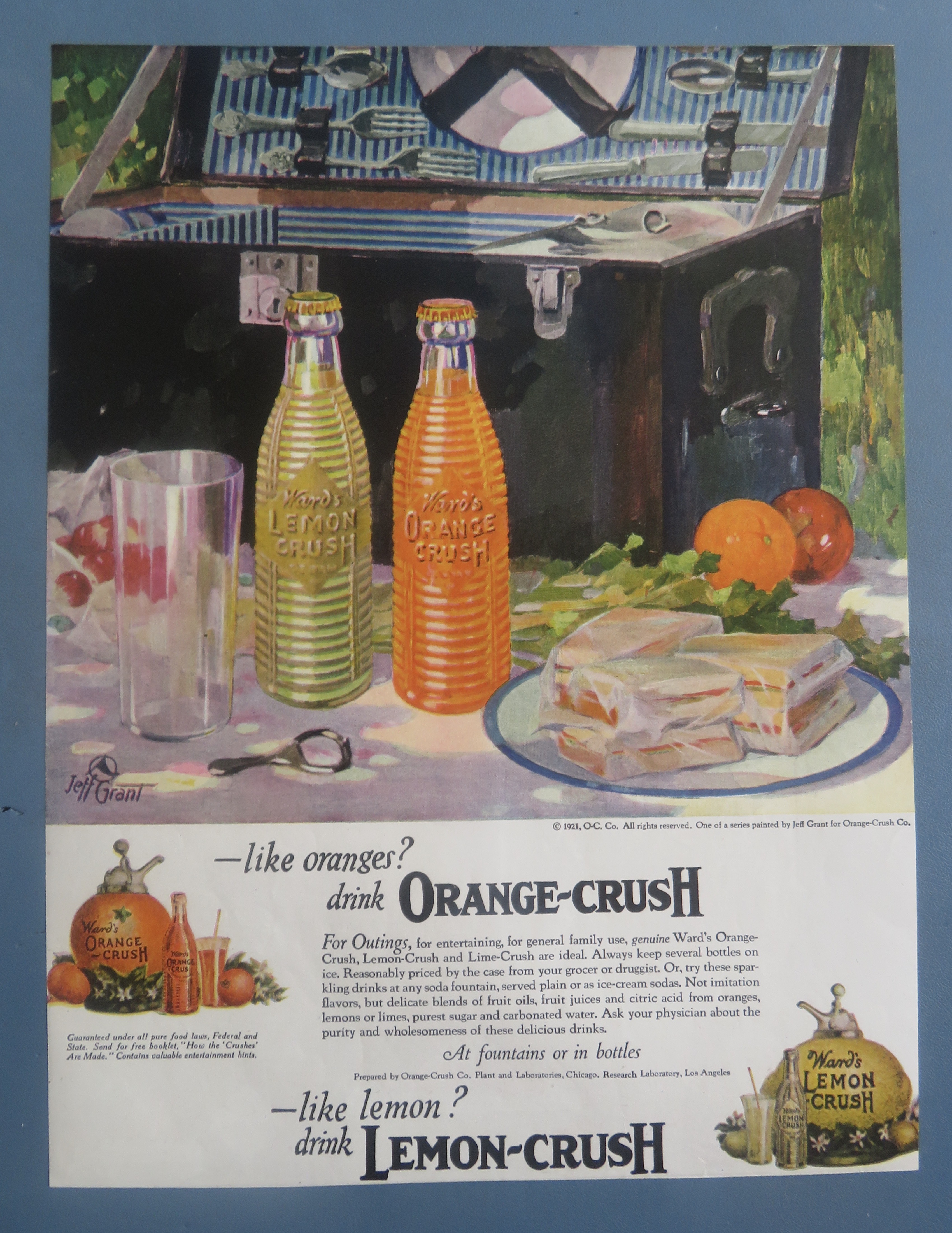 1921 Orange & Lemon Crush with Soda & Sandwiches