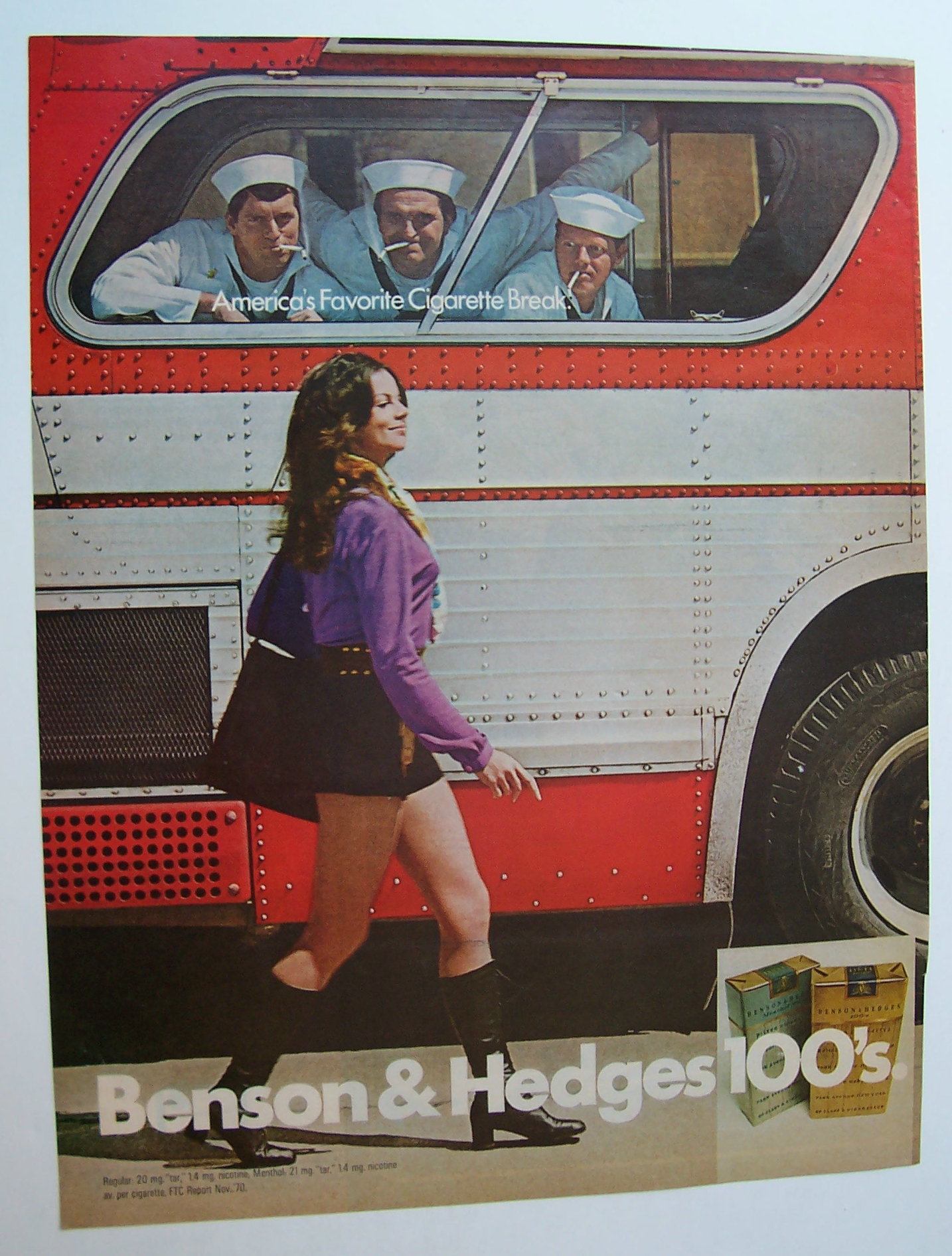 1971 Benson & Hedges 100's Cigarettes