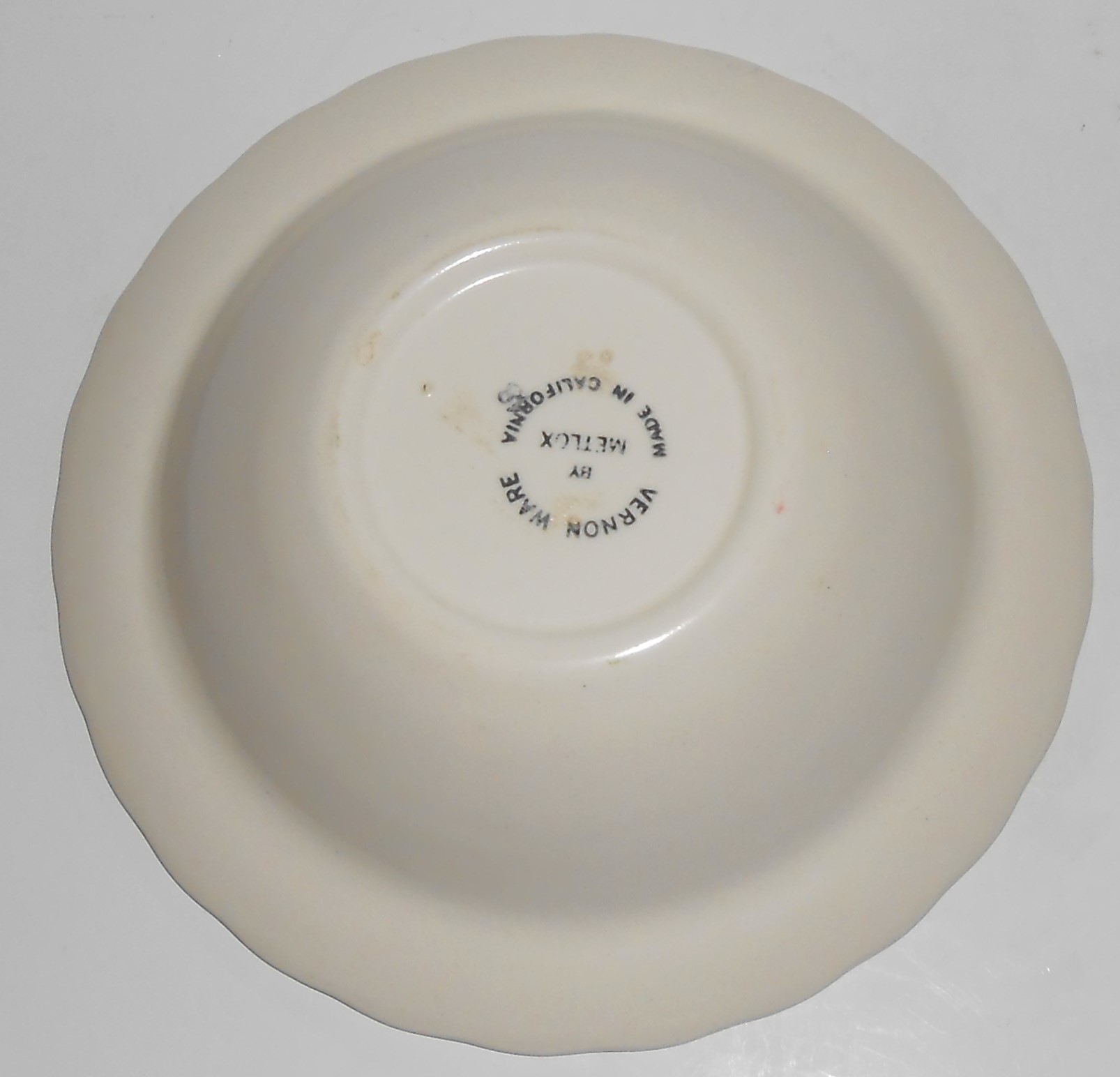 Metlox Pottery Vernon Ware Rose Cereal Bowl