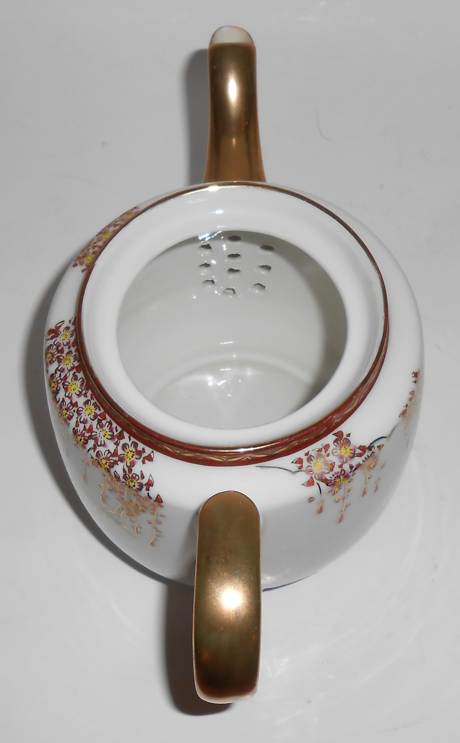 CPO Porcelain China Hand Decorated Floral & Gold W/Bird