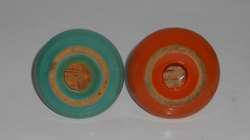 VINTAGE Bauer Pottery Ring Ware Jade & Orange Salt & Pepper Shaker Set