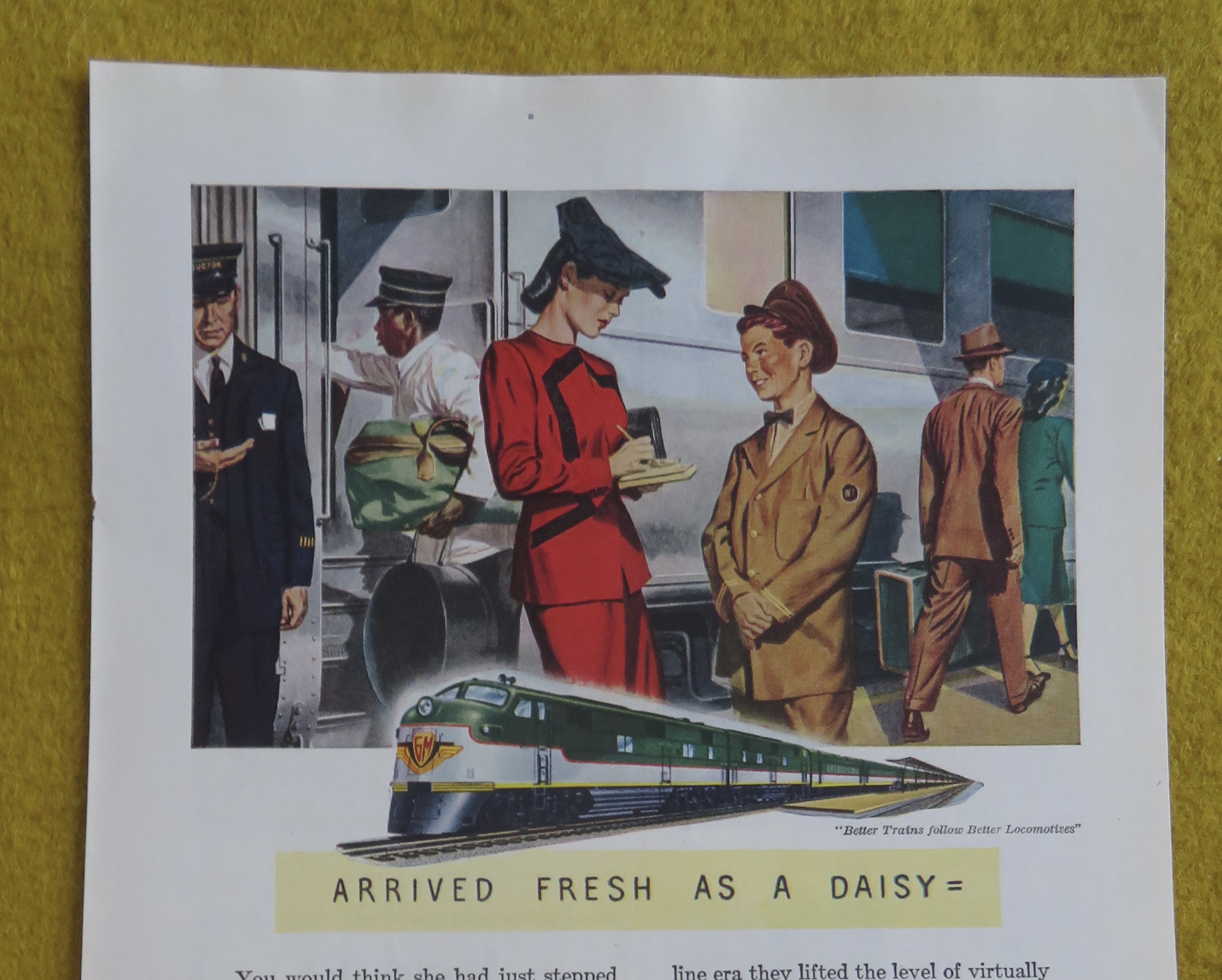 1946 Electro Motive Division with Woman Talking To Boy