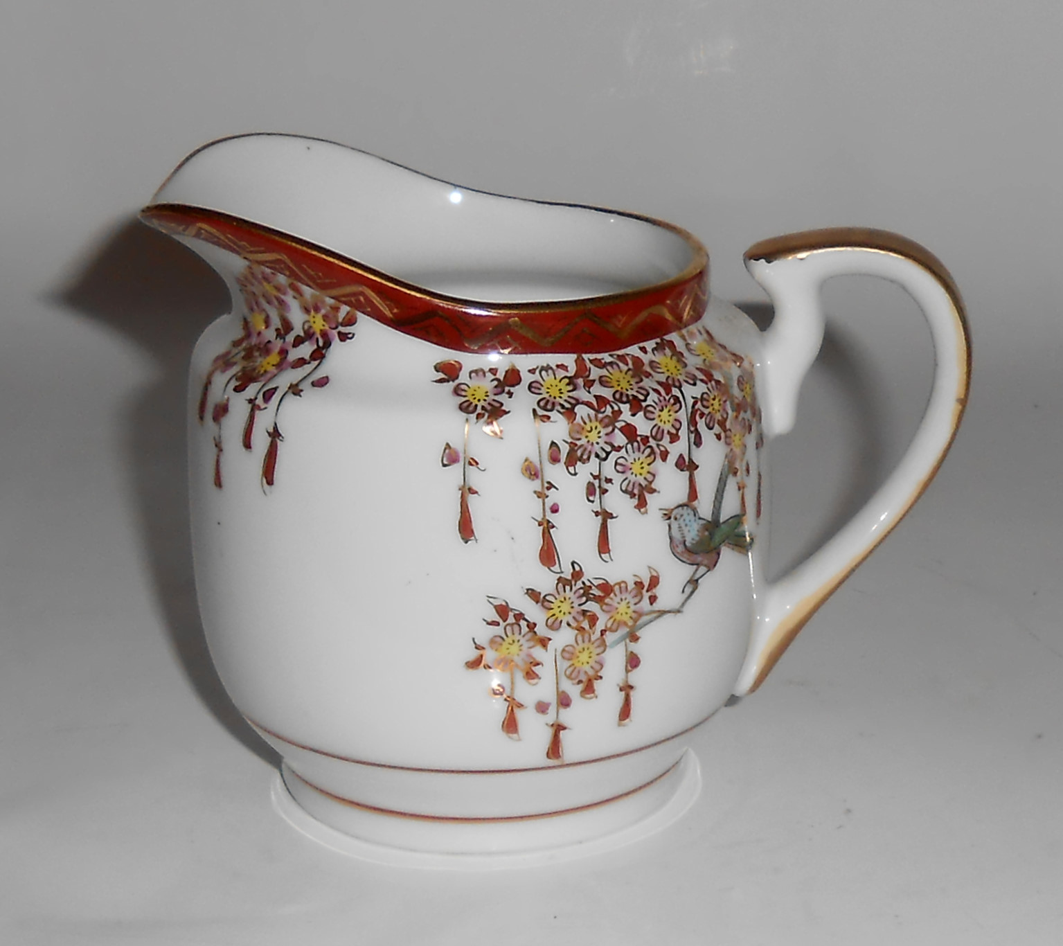 CPO Porcelain China Hand Decorated Floral & Gold W/Bird