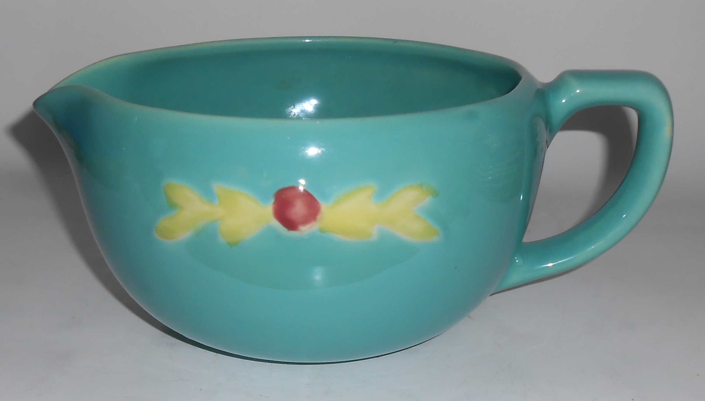 Coors Pottery Rosebud Green Medium Handled Batter Bowl