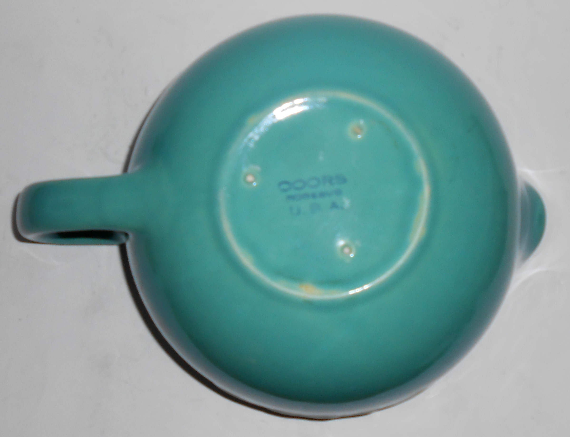 Coors Pottery Rosebud Green Medium Handled Batter Bowl