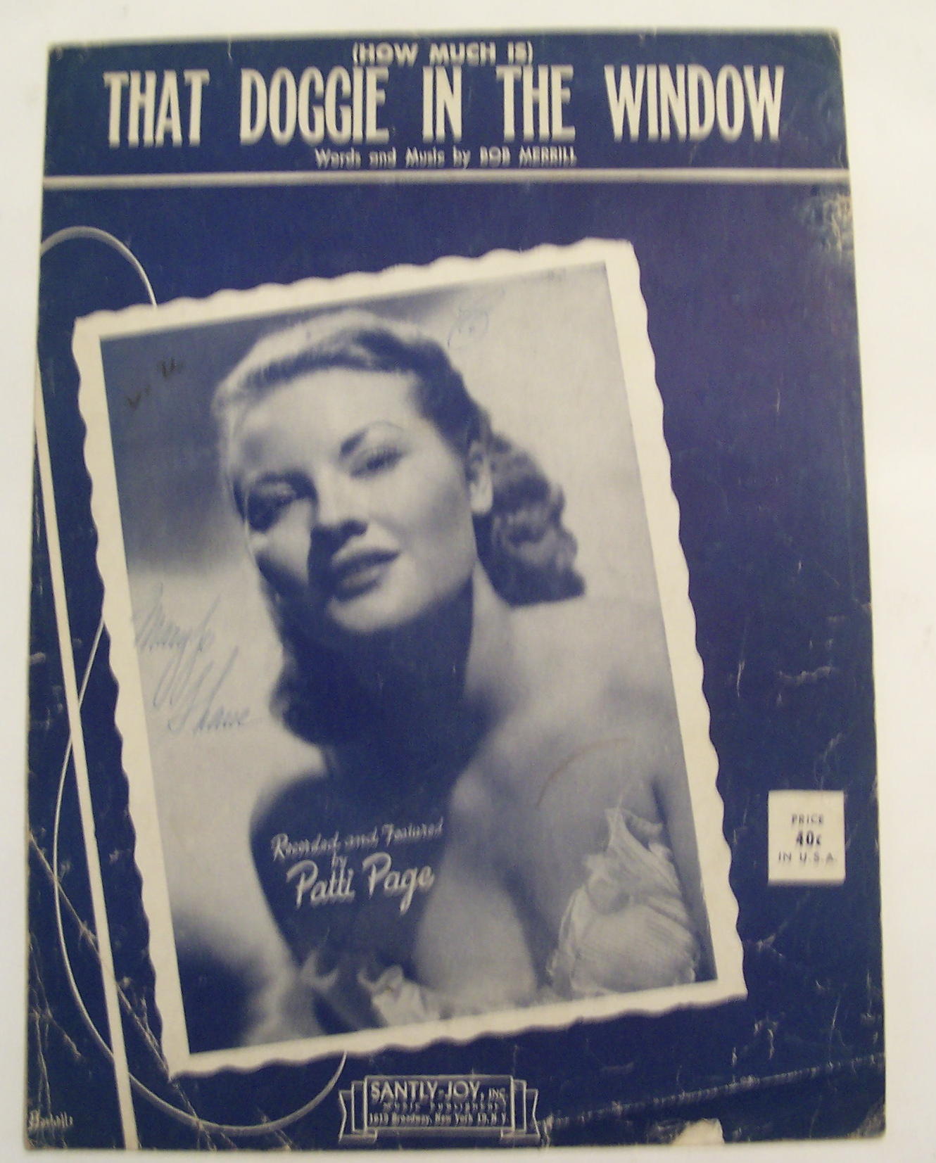 Sheet Music For 1952 That Doggie In The Window