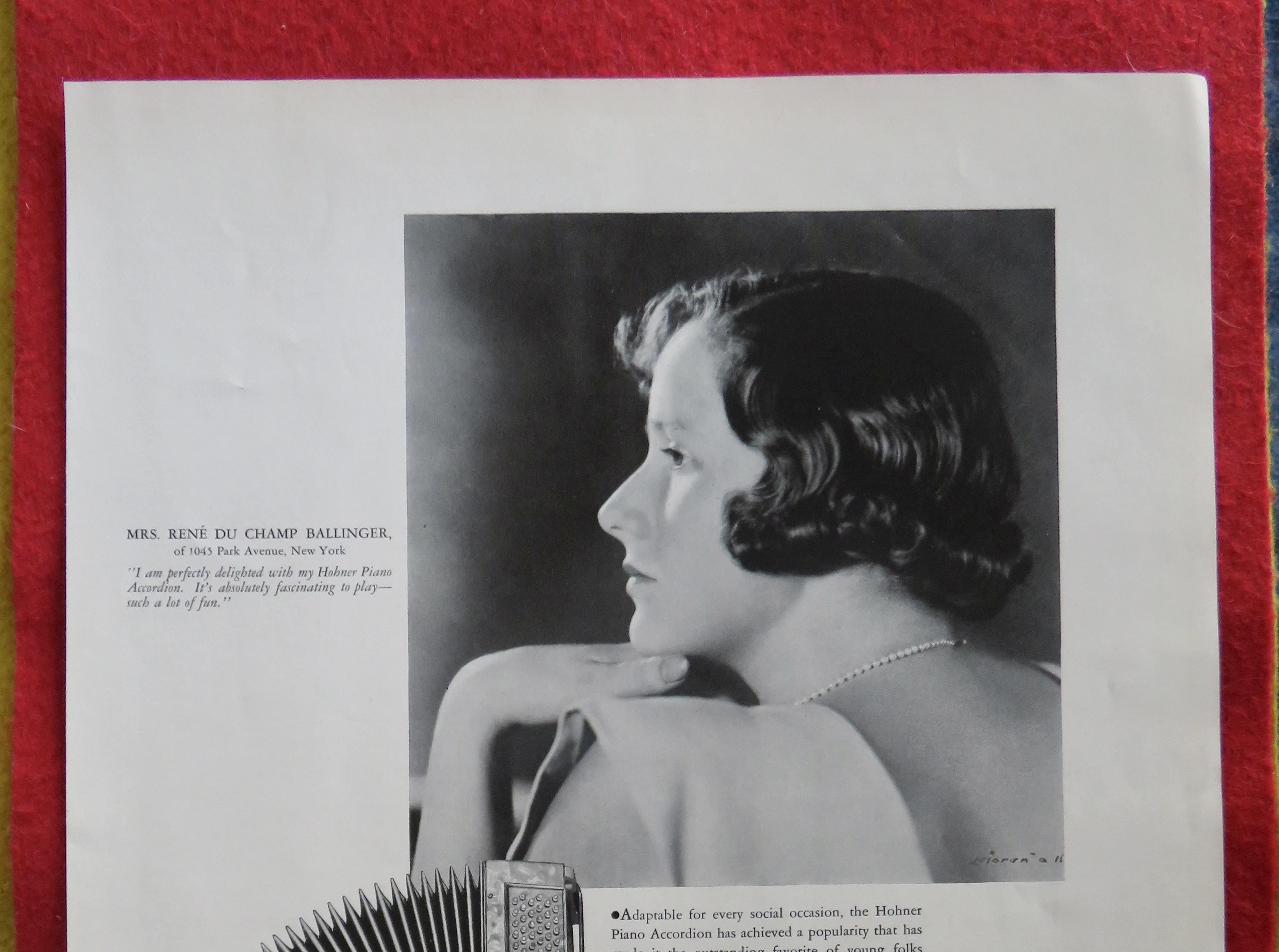 1934 Hohner Piano Accordions with Rene Ballinger