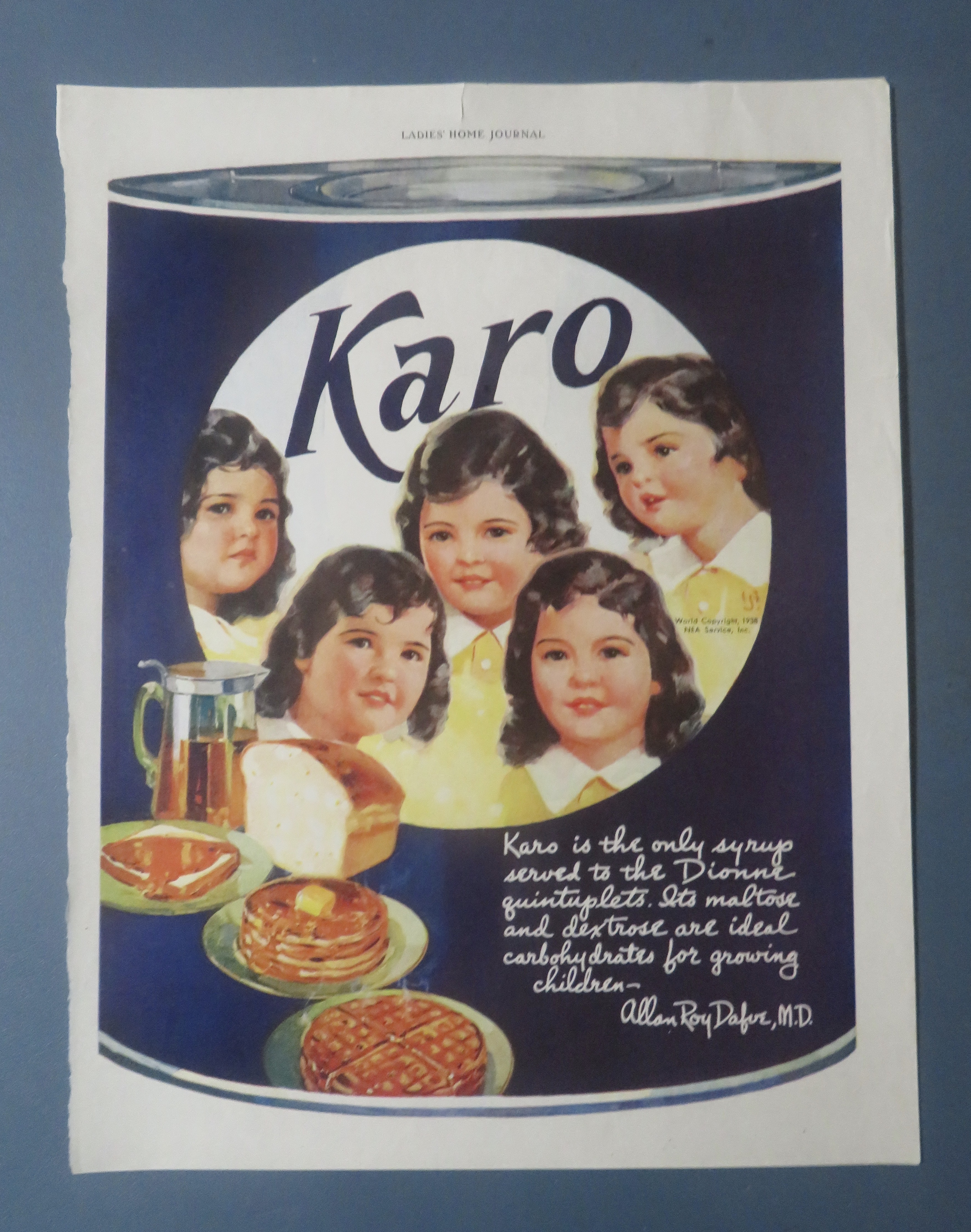 1939 Karo Syrup with The Dionne Quintuplets
