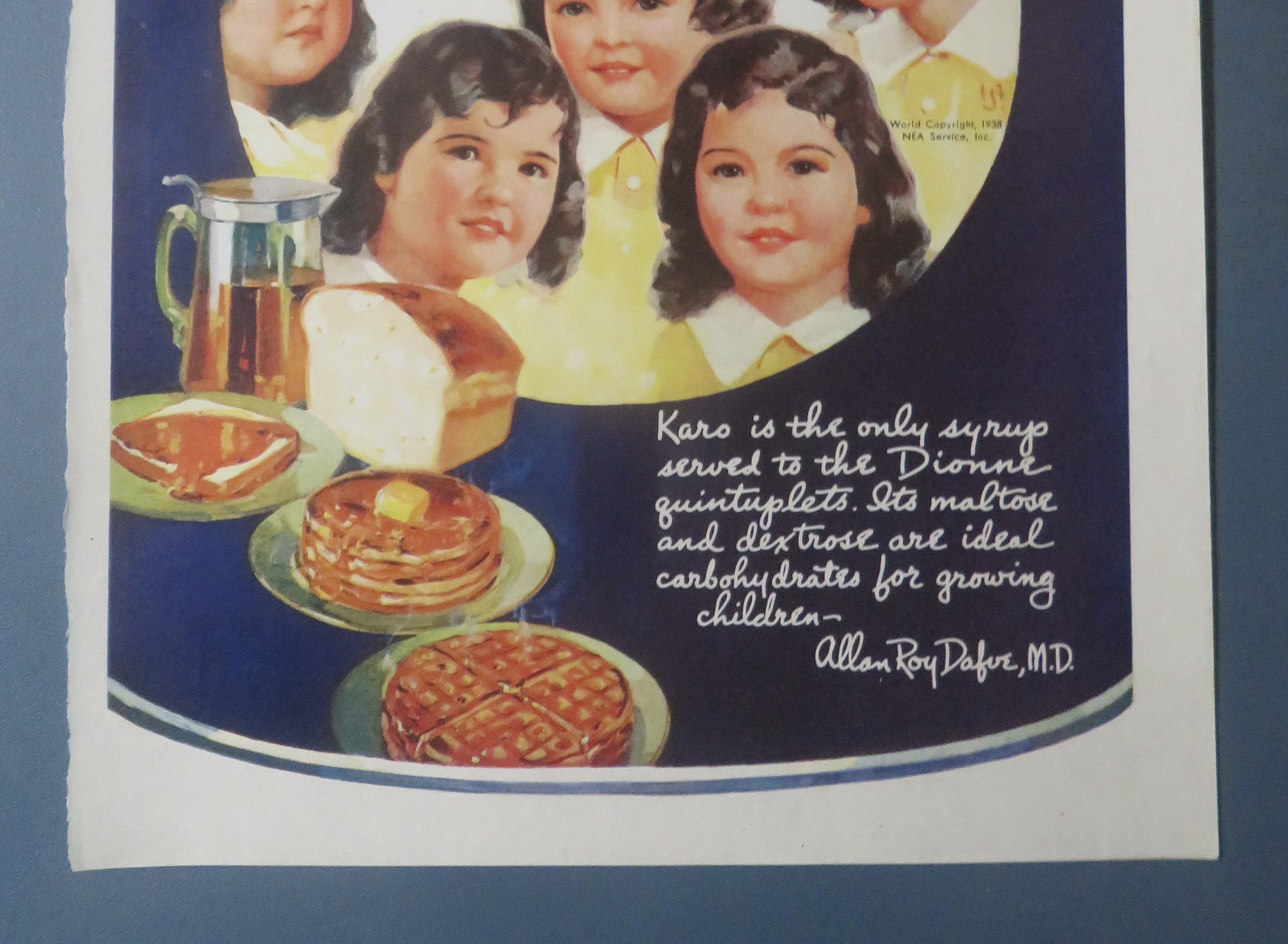 1939 Karo Syrup with The Dionne Quintuplets
