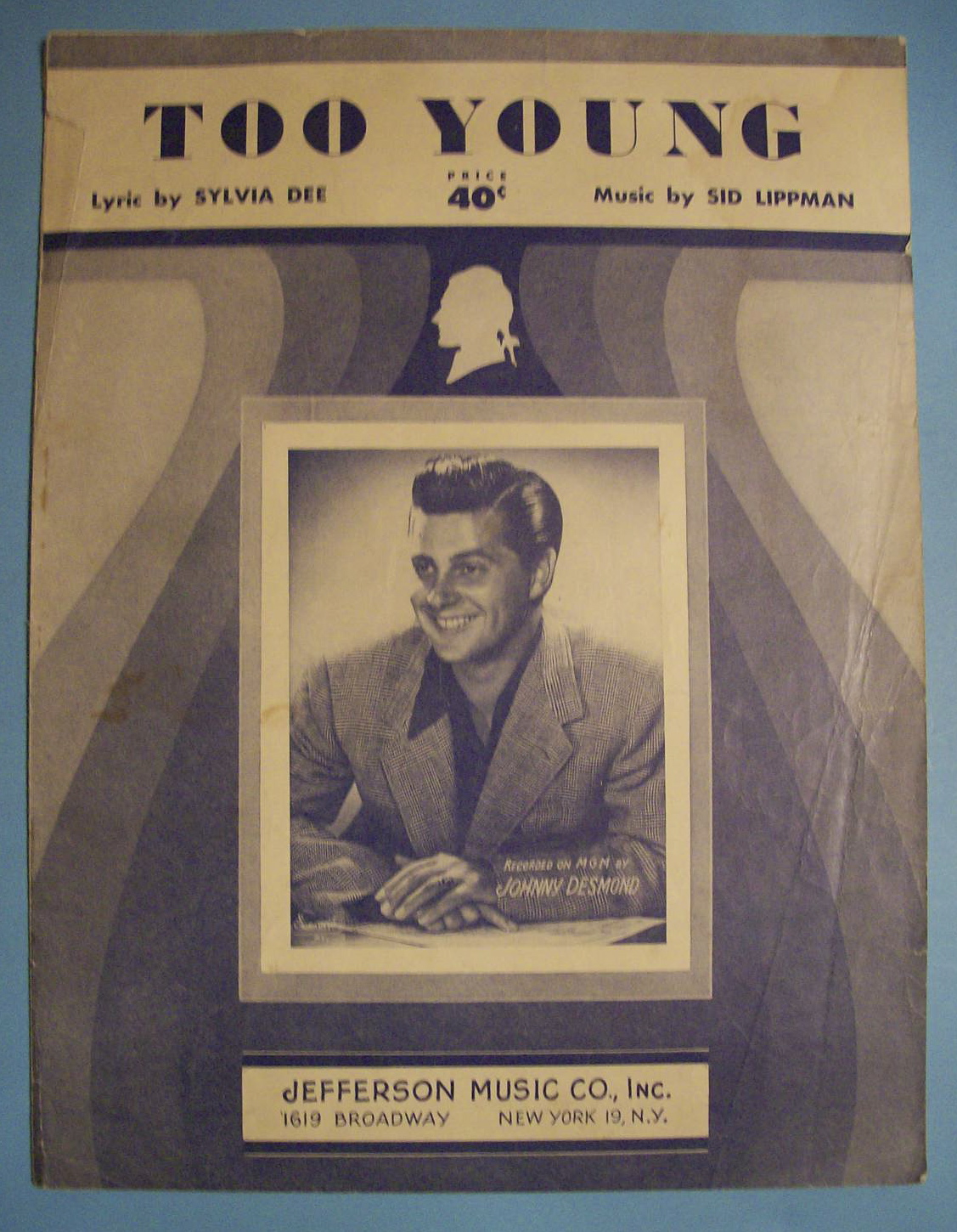 Sheet Music For 1951 Too Young (Johnny Desmond)