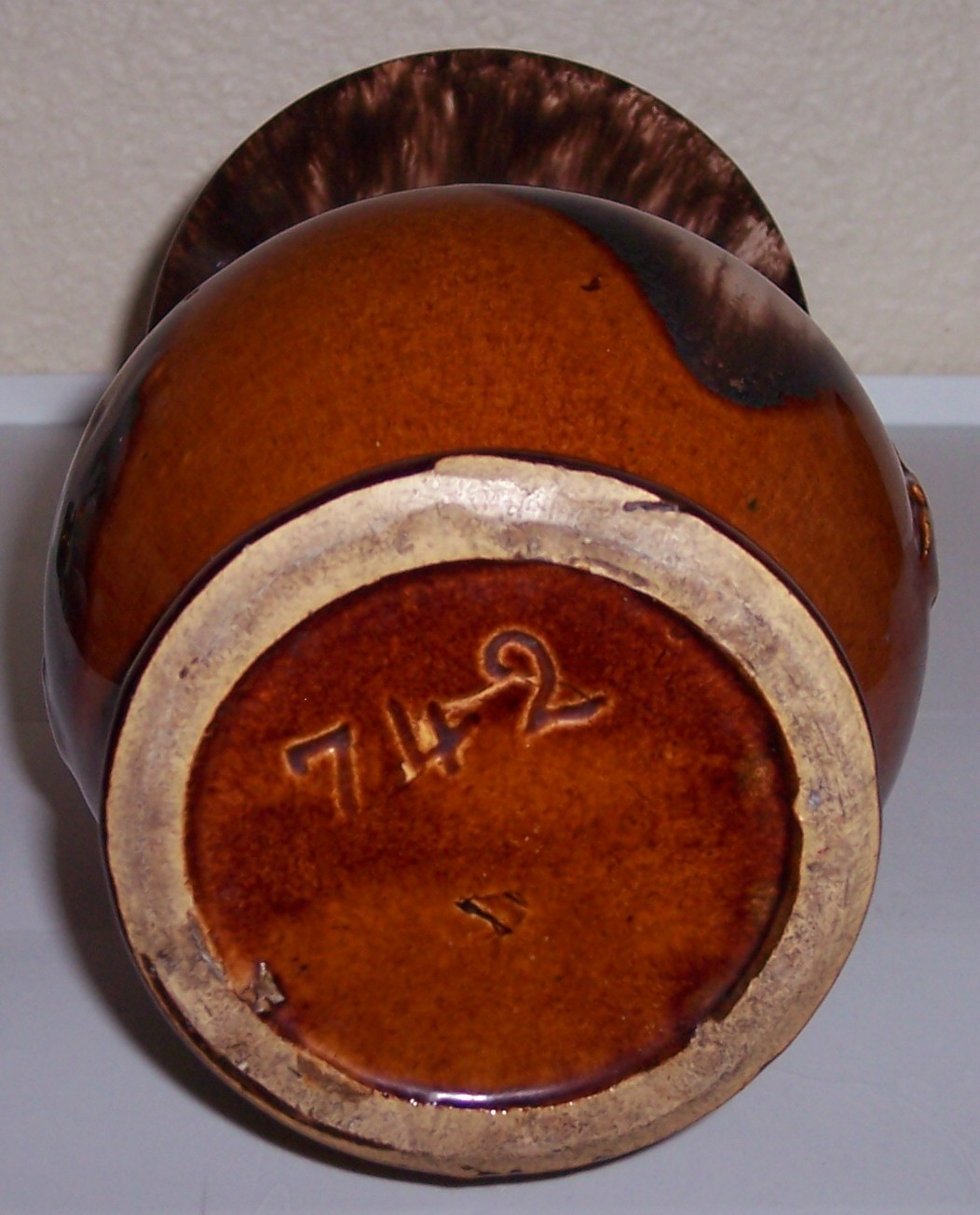 Brush McCoy Pottery Brown Onyx 8" Vase #742