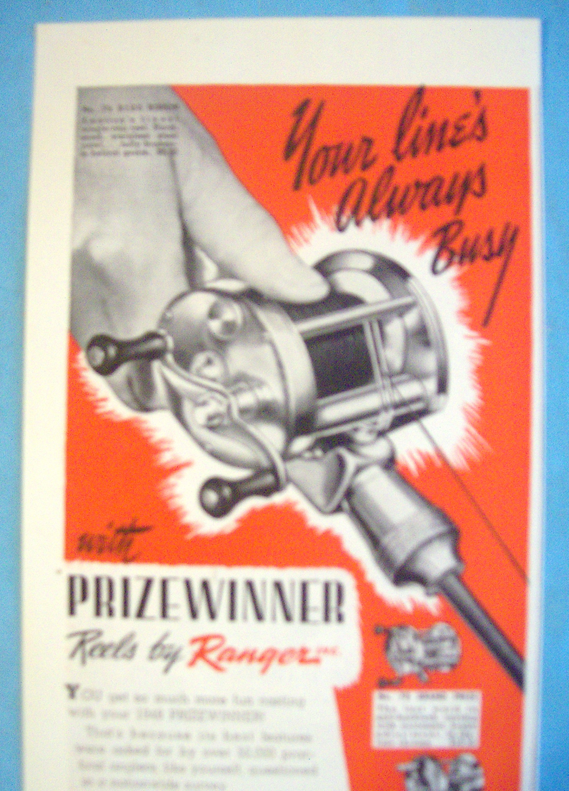 1948 Ranger Reels With Blue Ribbon Reel