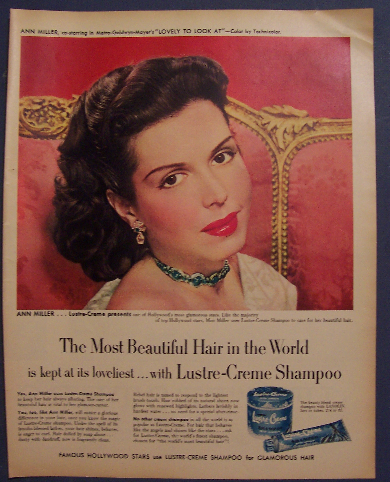 Vintage Ad: 1952 Lustre Creme Shampoo with Ann Miller