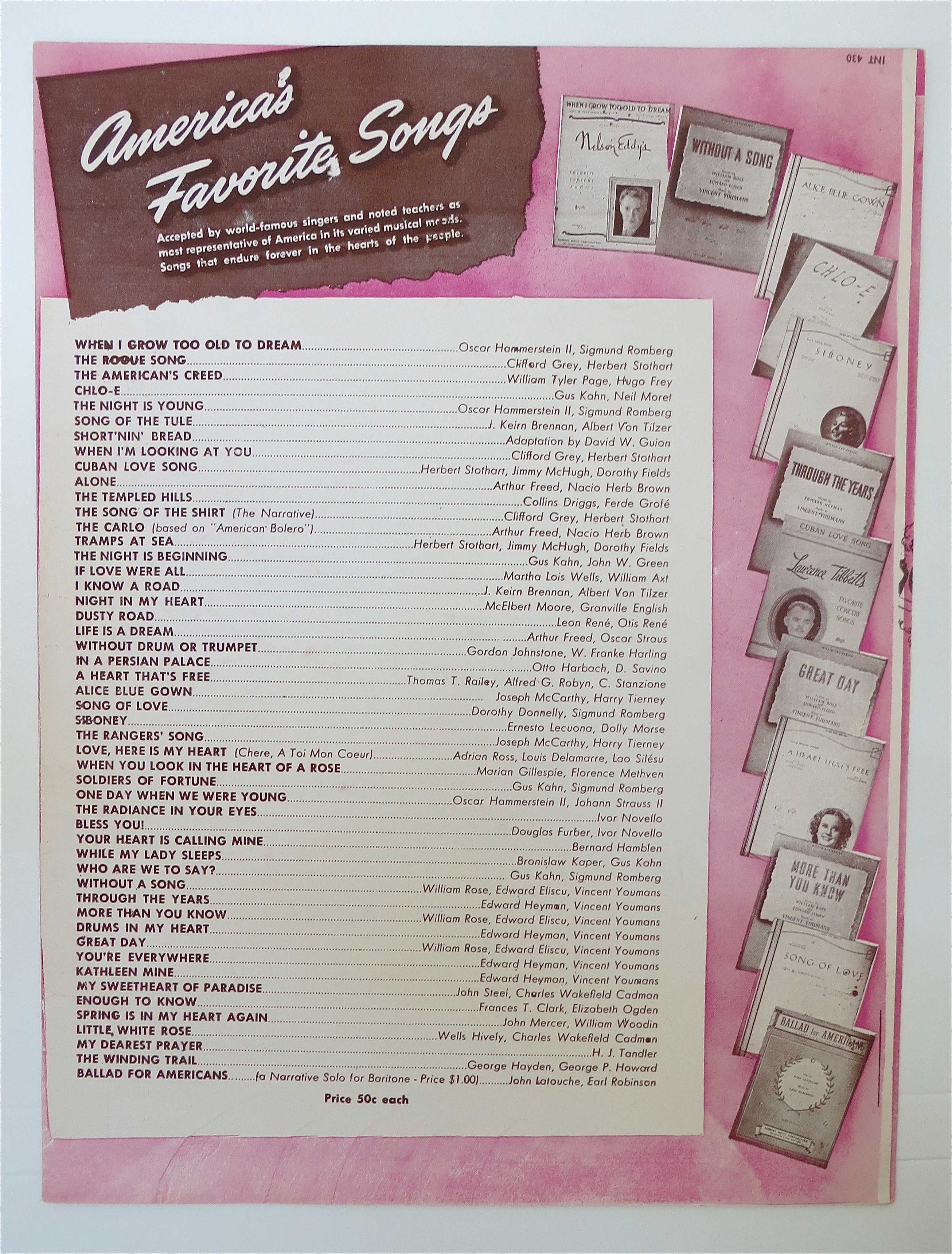 Sheet Music 1945 On The Atchison, Topeka & The Santa Fe