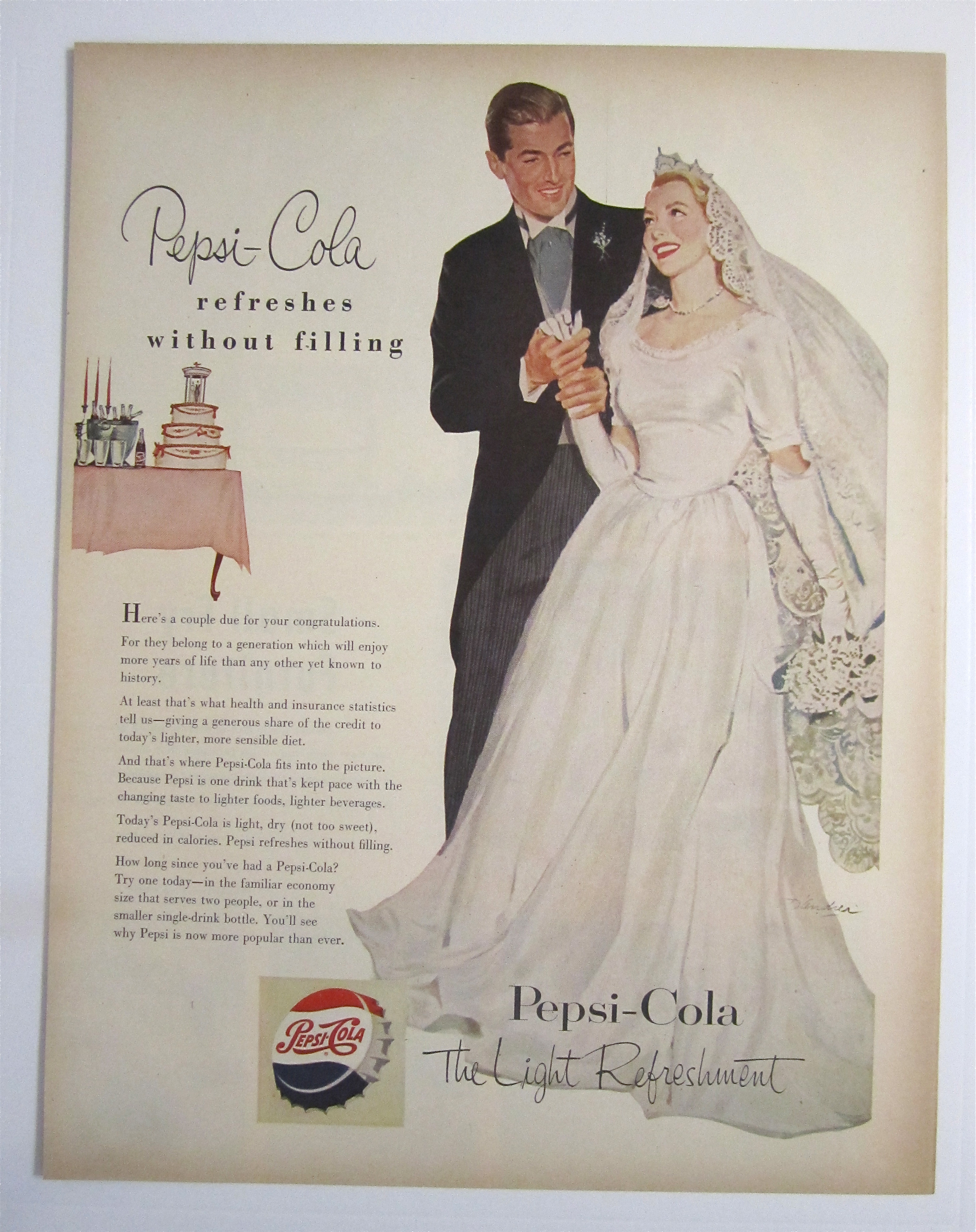 1953 Pepsi-Cola (Pepsi) with Bride & Groom At Wedding