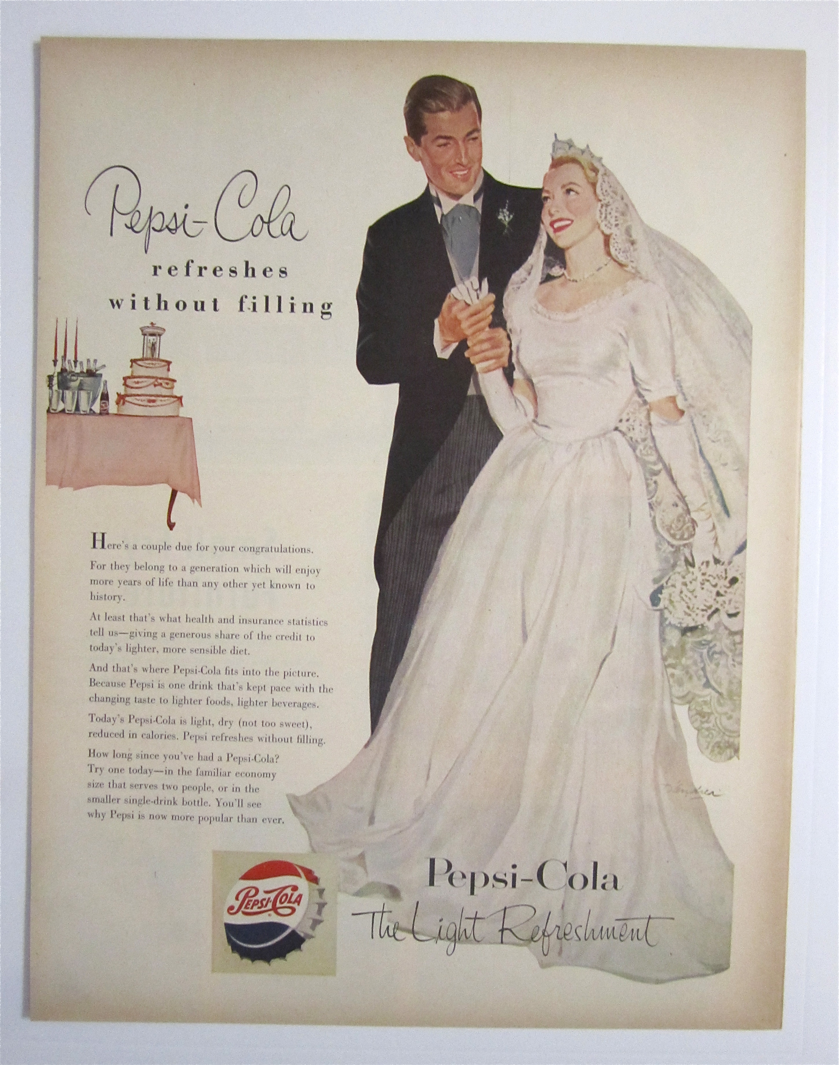 1953 Pepsi-Cola (Pepsi) with Bride & Groom At Wedding