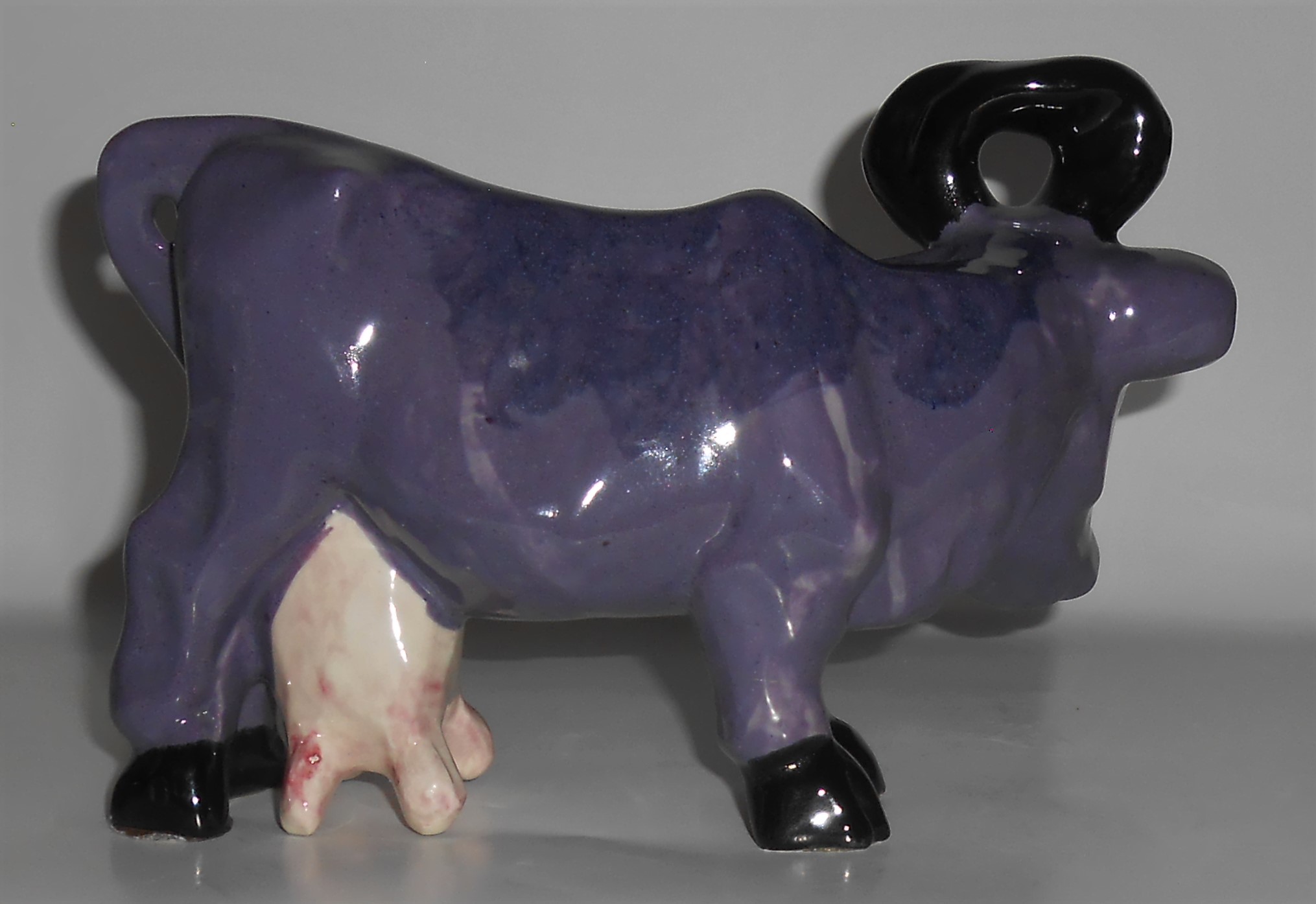 Brayton Laguna Pottery Purple Cow Figurine Planter