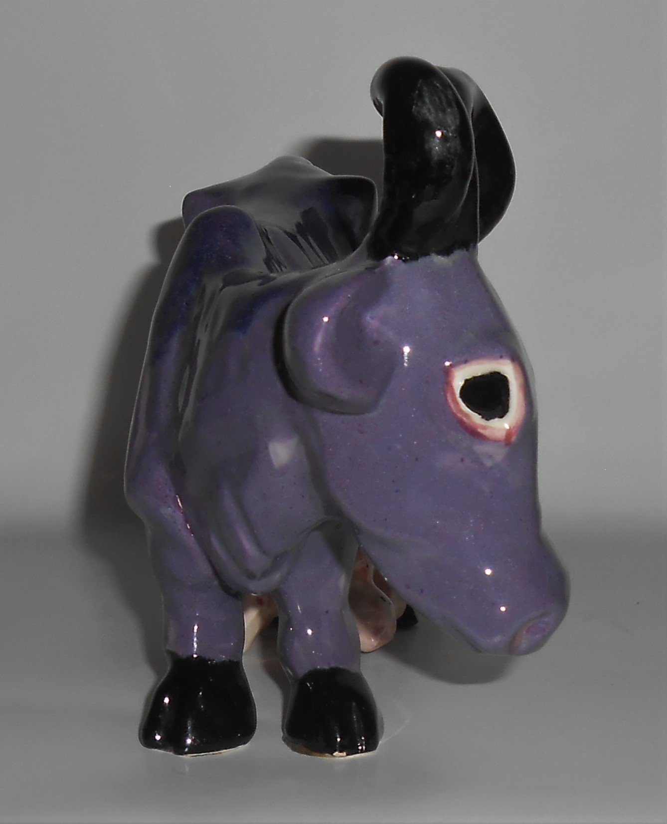 Brayton Laguna Pottery Purple Cow Figurine Planter