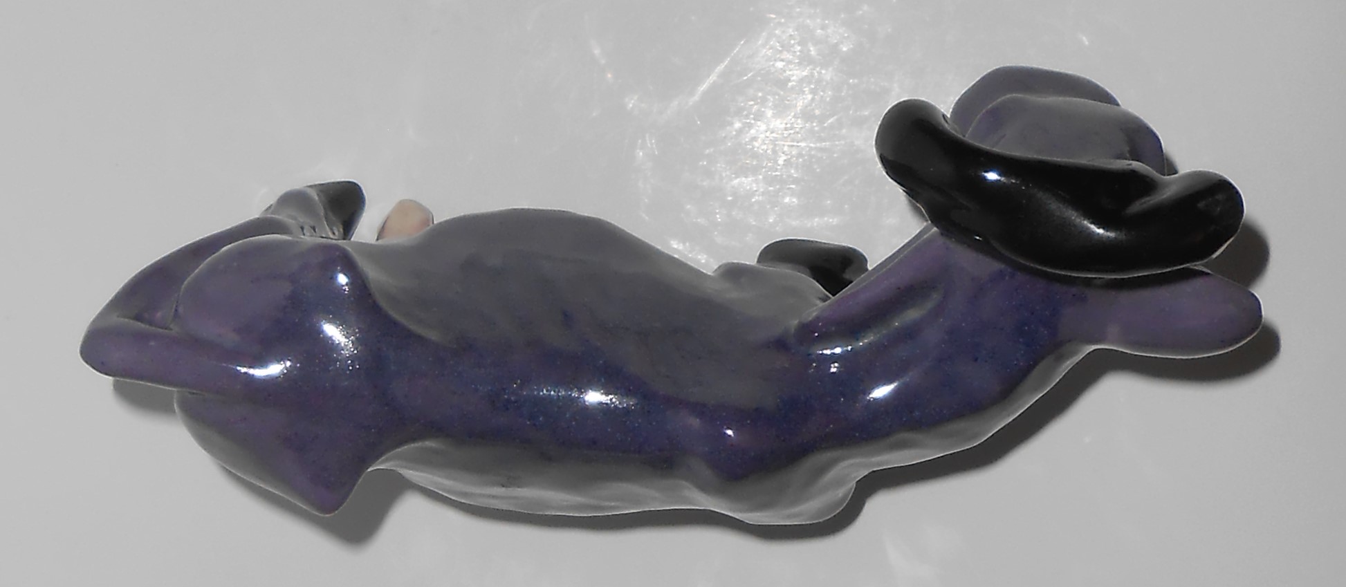 Brayton Laguna Pottery Purple Cow Figurine Planter