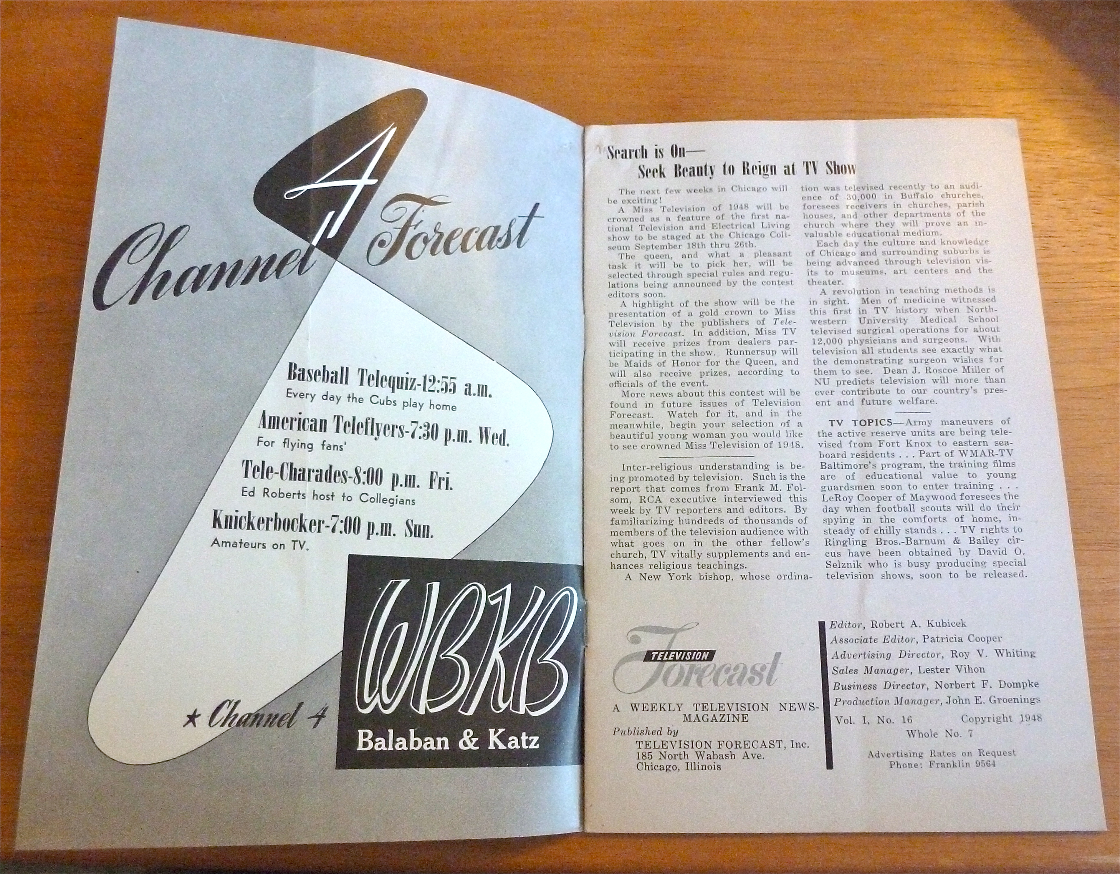 1948 Chicago Television Forecast Vol.1-#16 Conrad Veidt