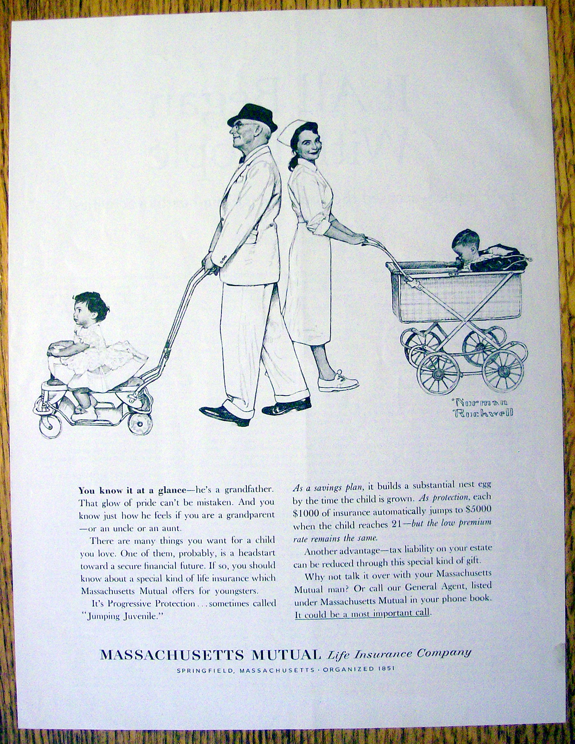 1962 Massachusetts Mutual By Norman Rockwell