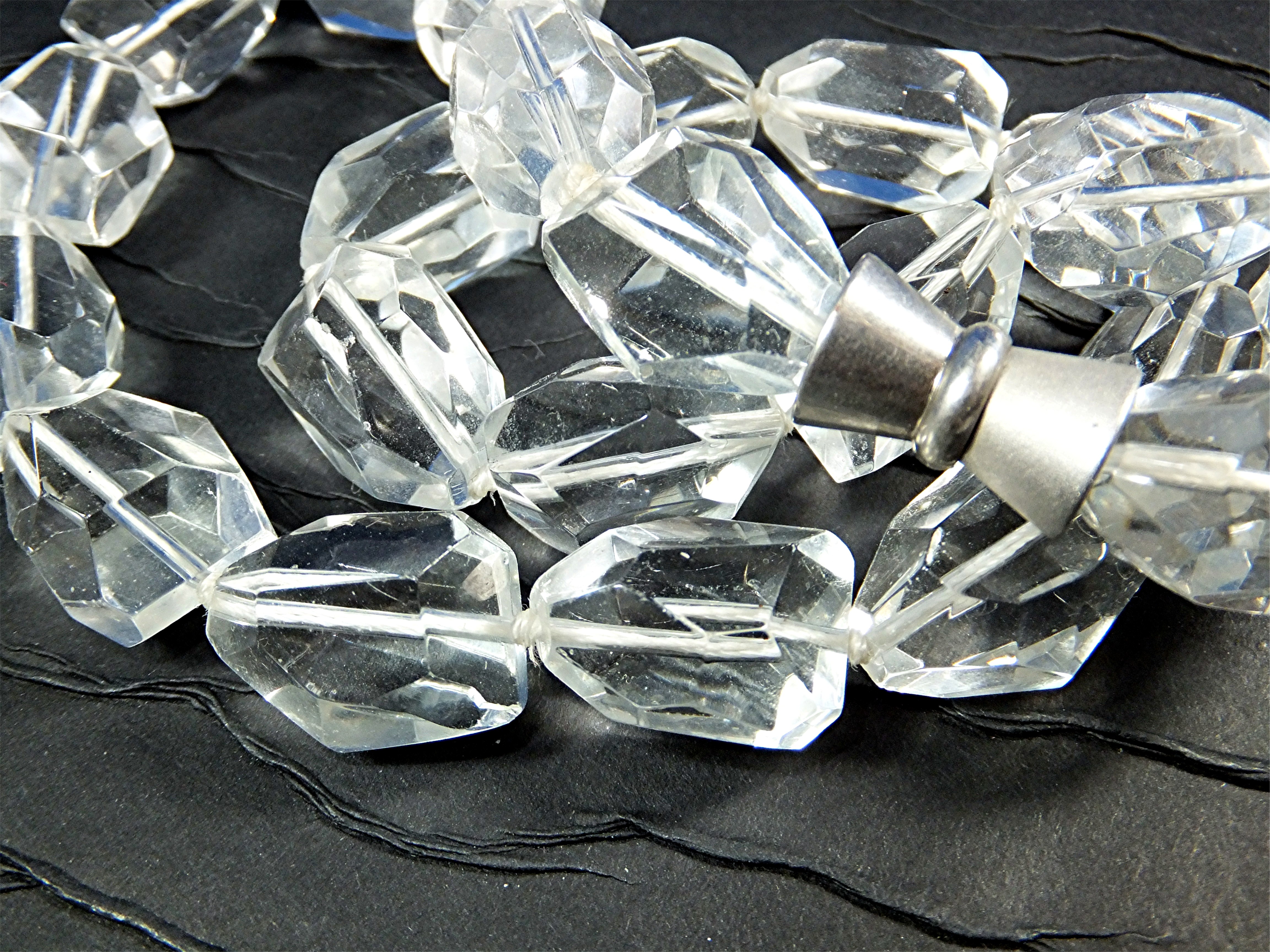 Necklace Rock Crystal Beads Magnetic Clasp