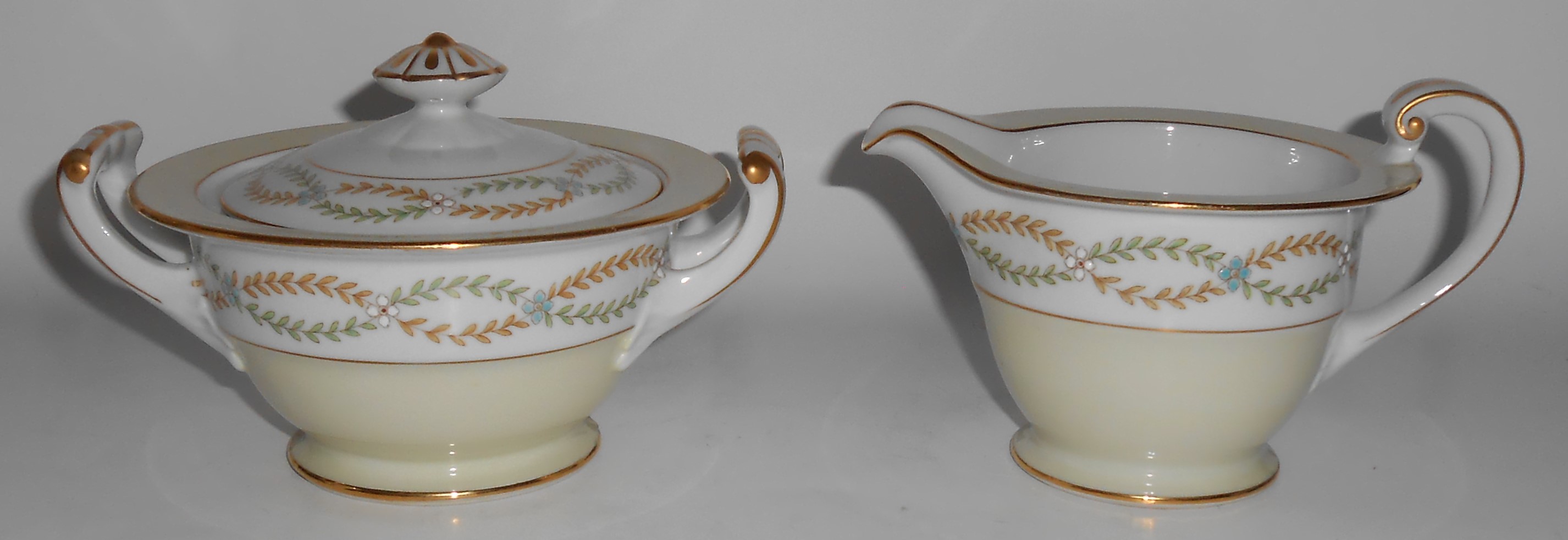 Early Noritake China Laurel Swags w/Gold Band Creamer &