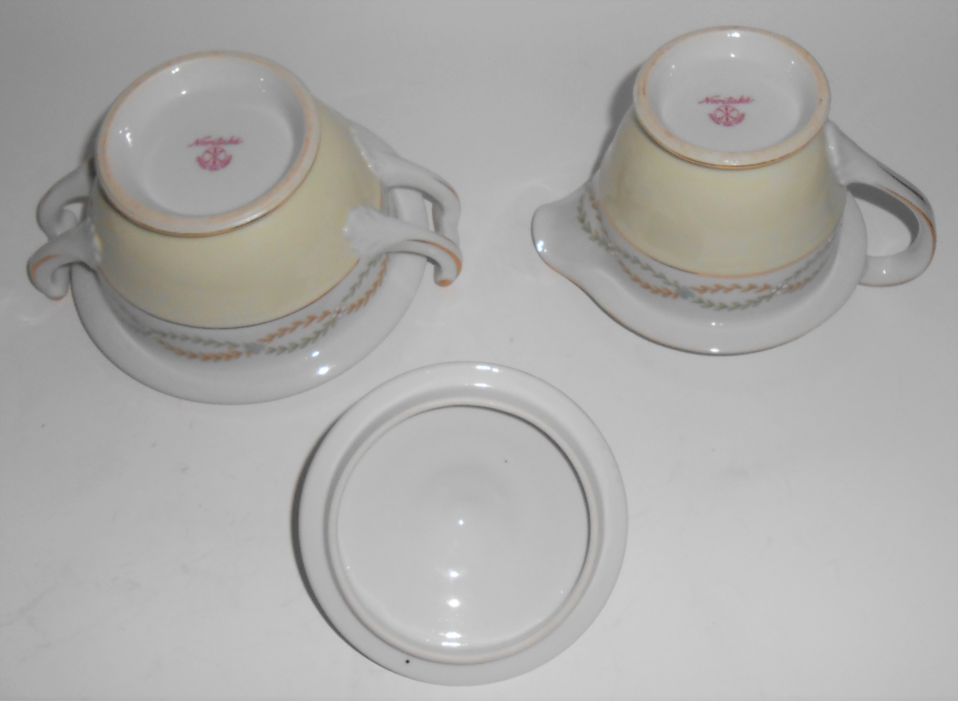 Early Noritake China Laurel Swags w/Gold Band Creamer &