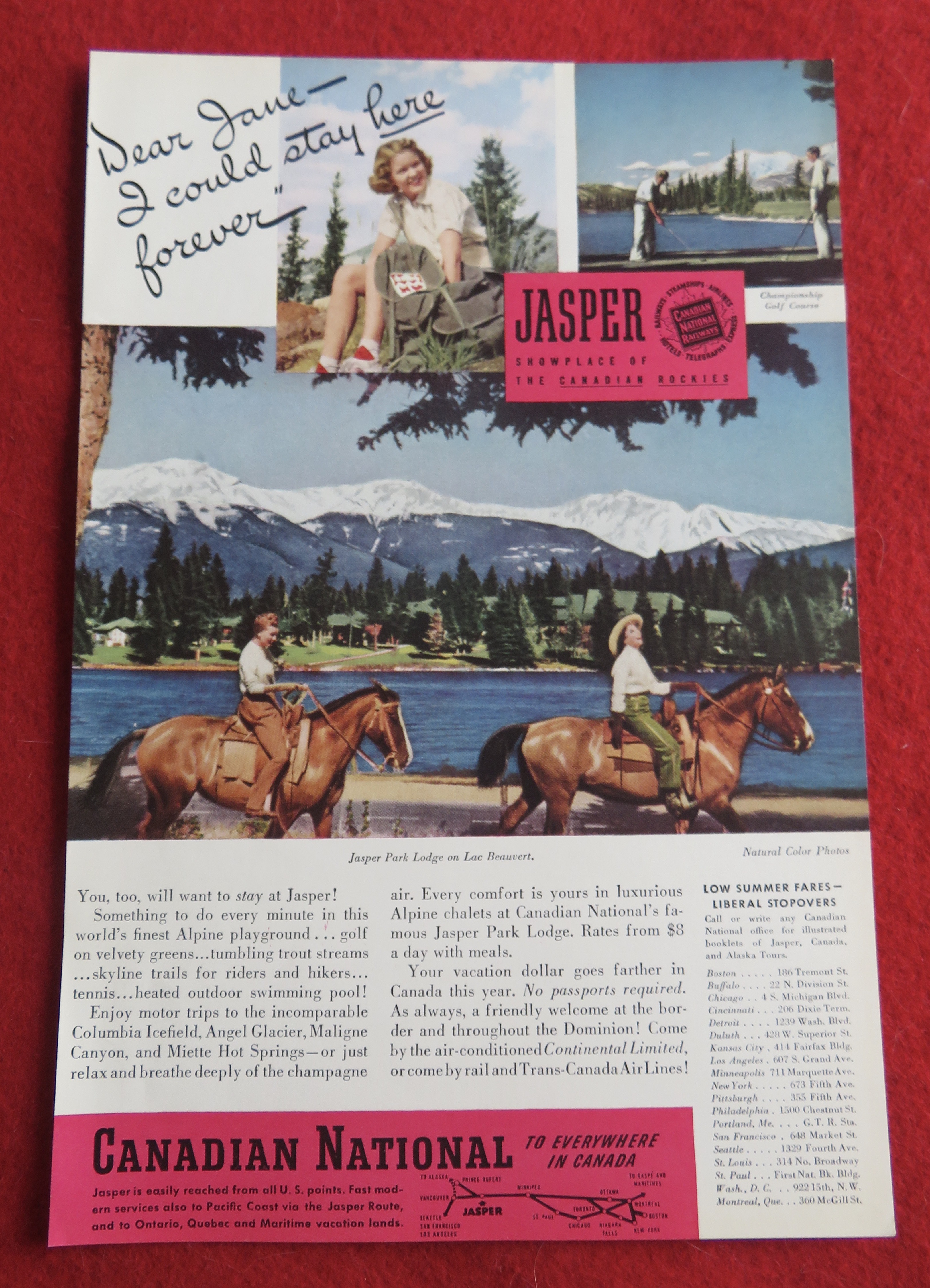1940 Canadian National with Jasper Park Lodge