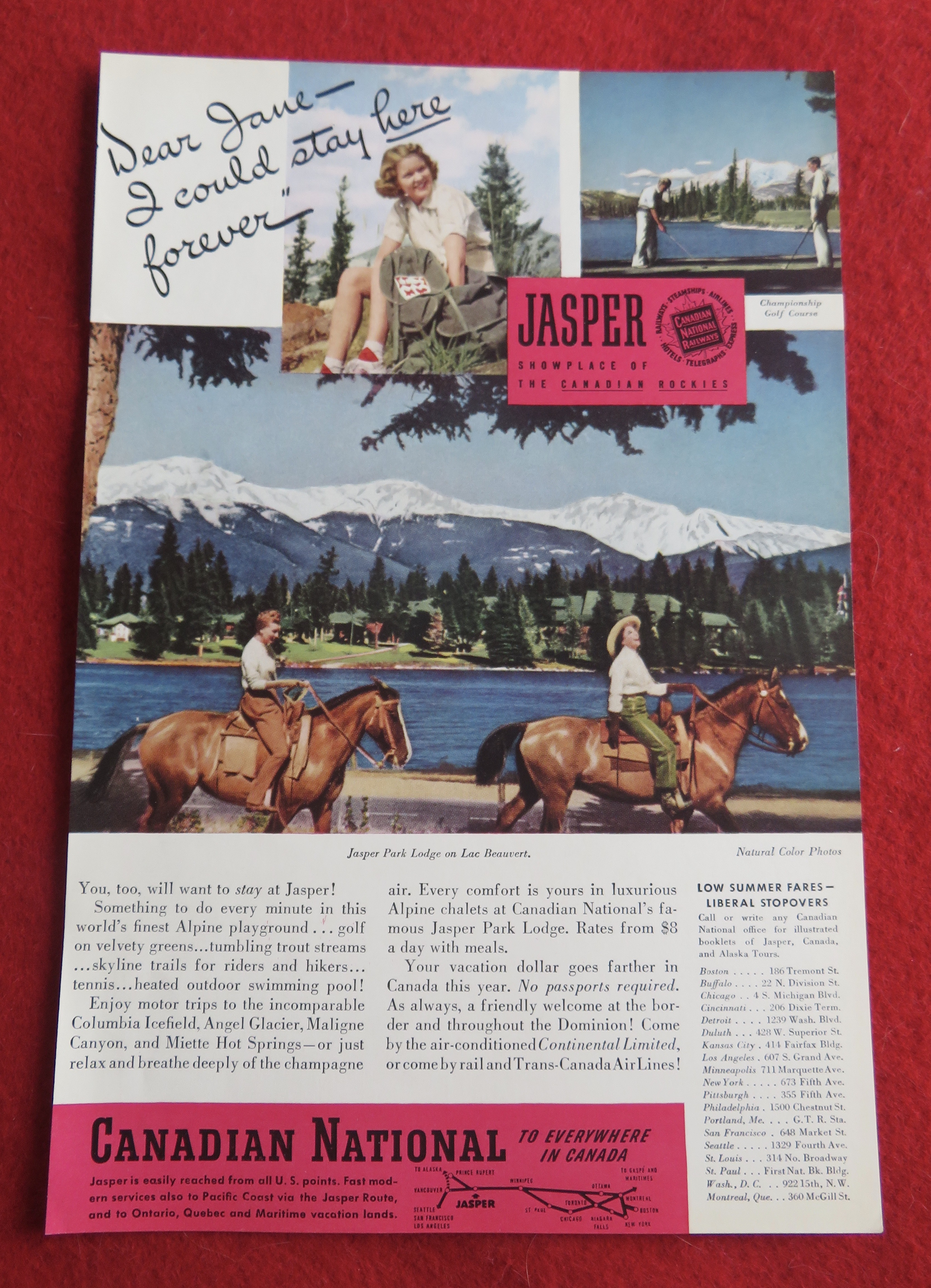 1940 Canadian National with Jasper Park Lodge