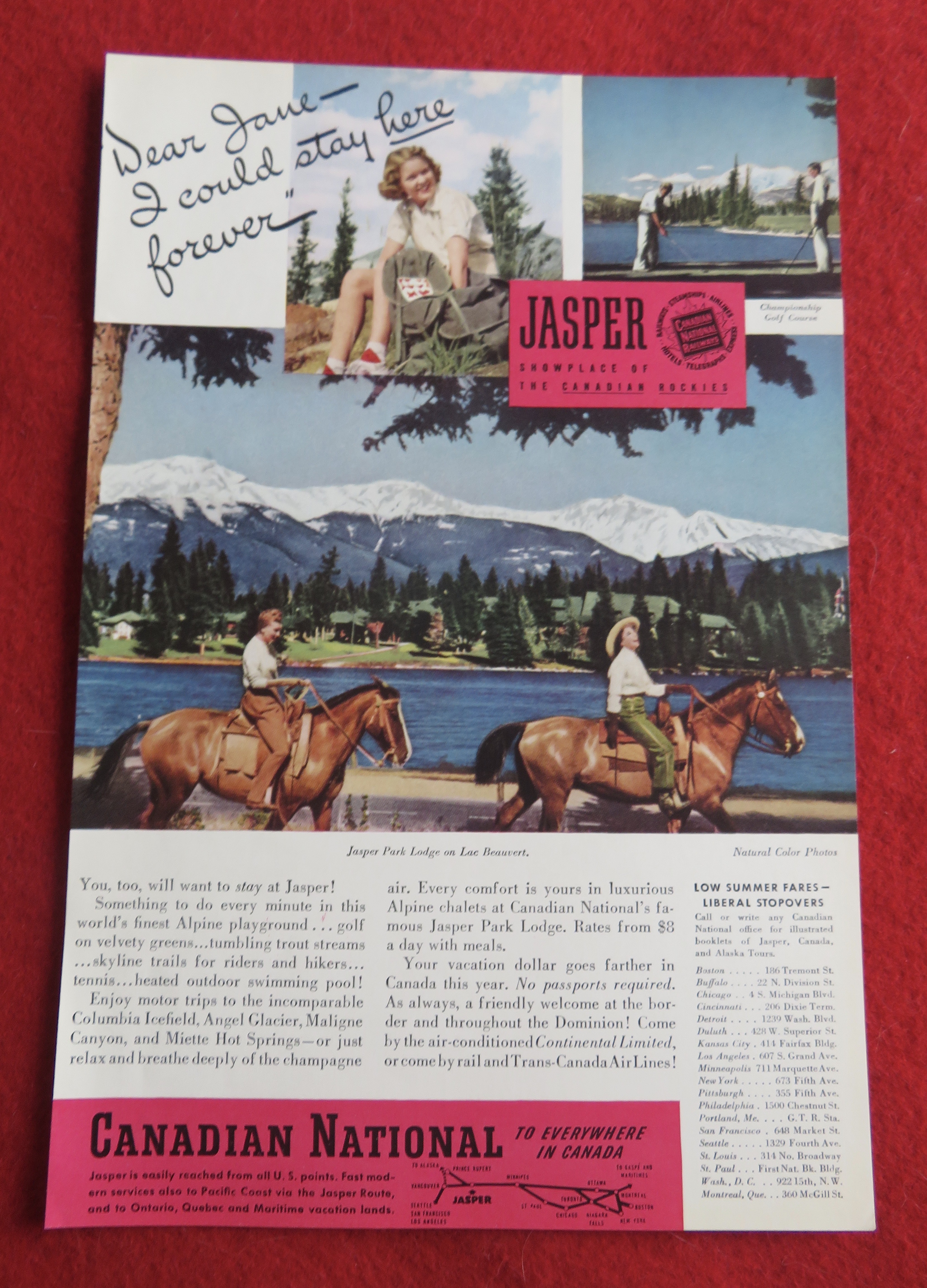 1940 Canadian National with Jasper Park Lodge