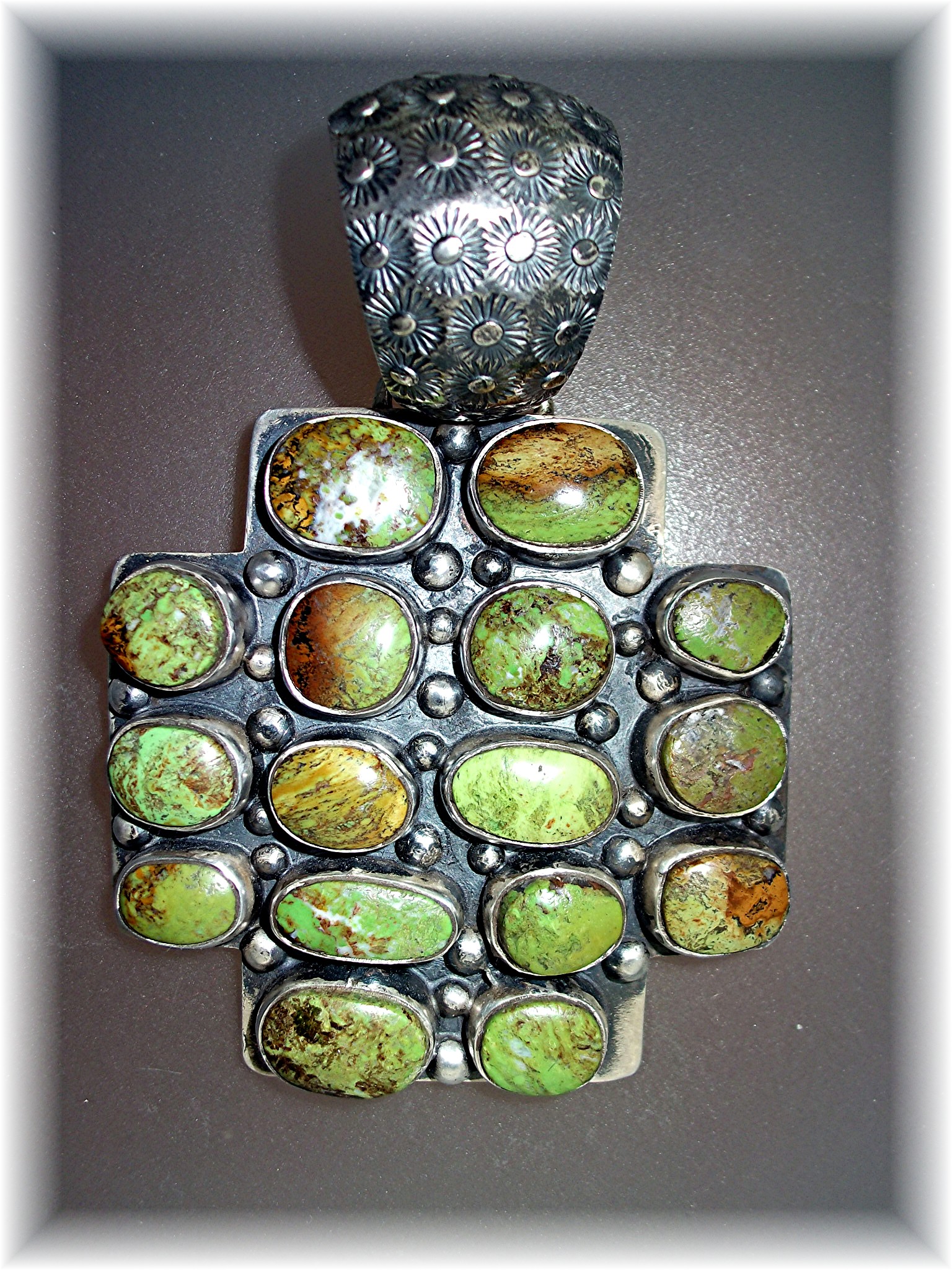 Dan Dodson Gaspeite Sterling Silver Pendant