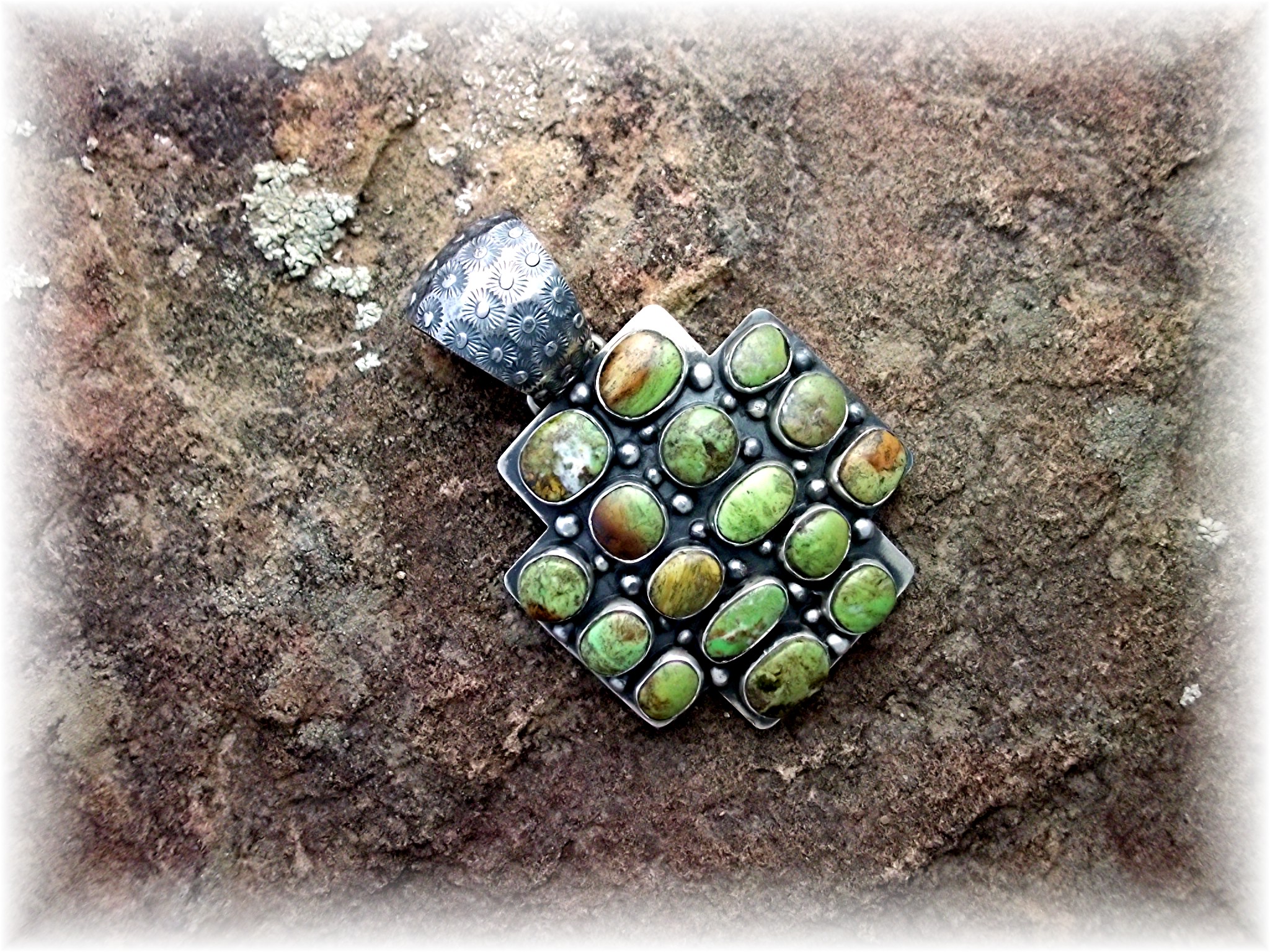 Dan Dodson Gaspeite Sterling Silver Pendant