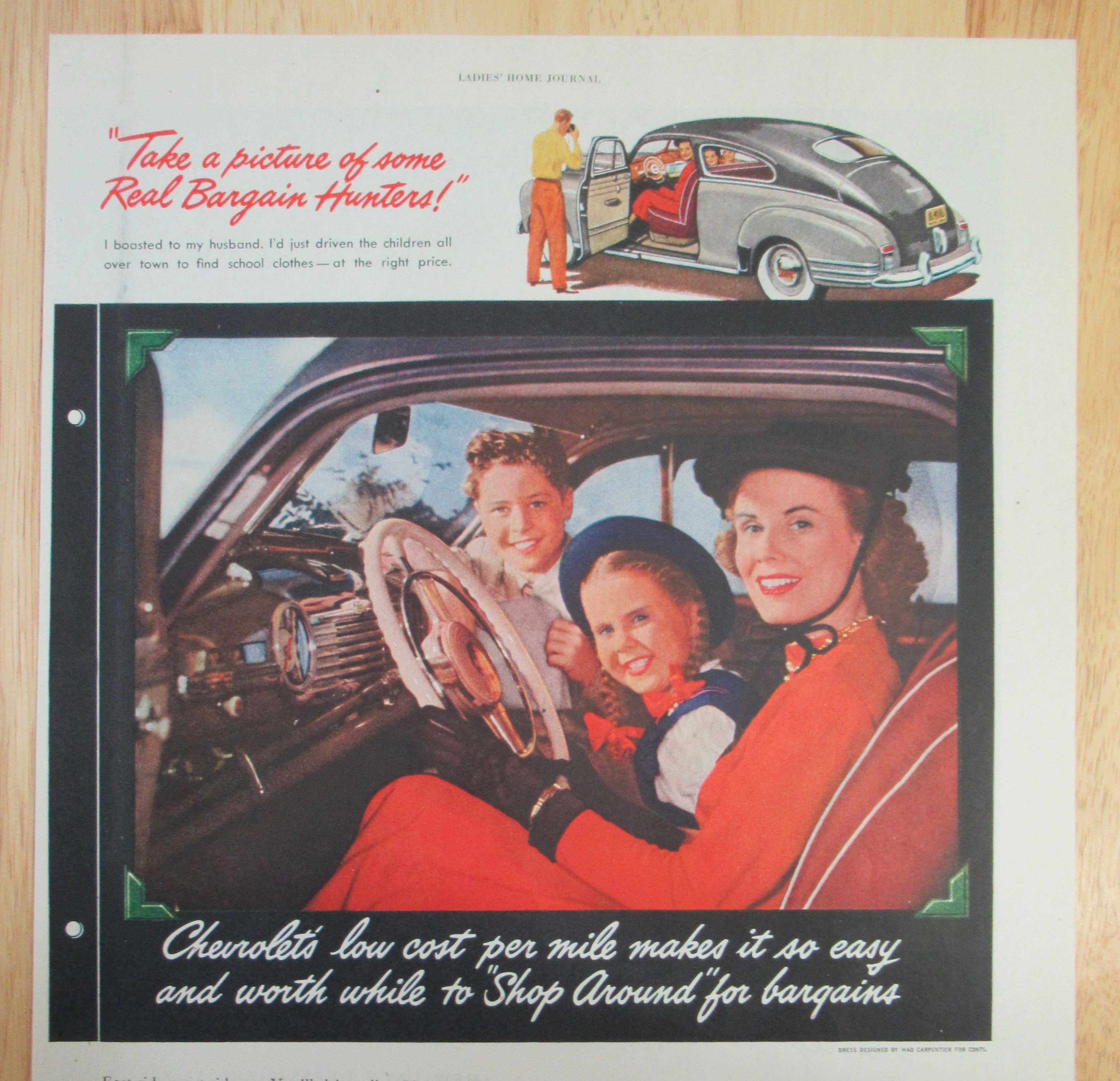 1948 Chevrolet Automobile with Woman & Children in Car