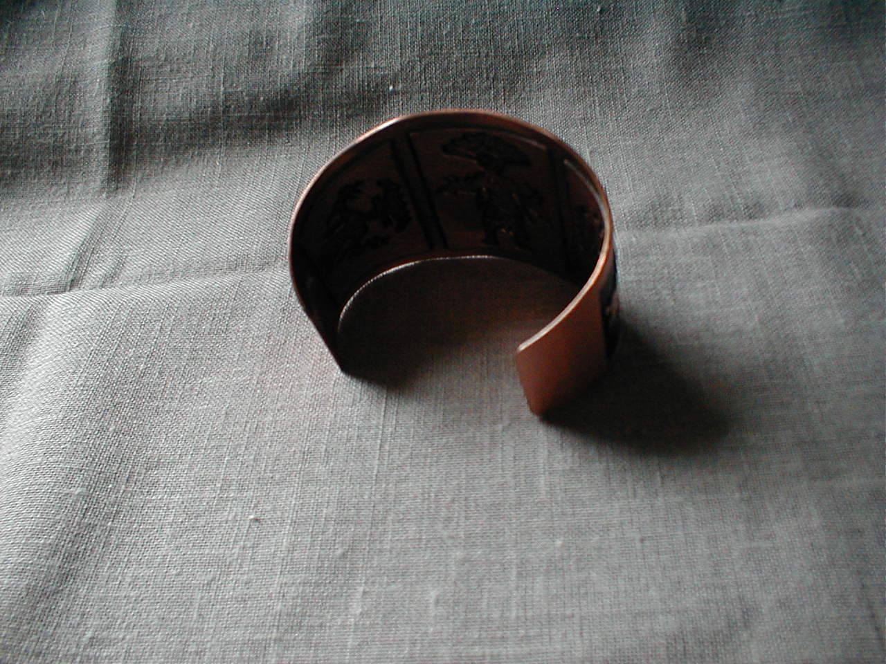 Copper Bracelet with Aztec Design