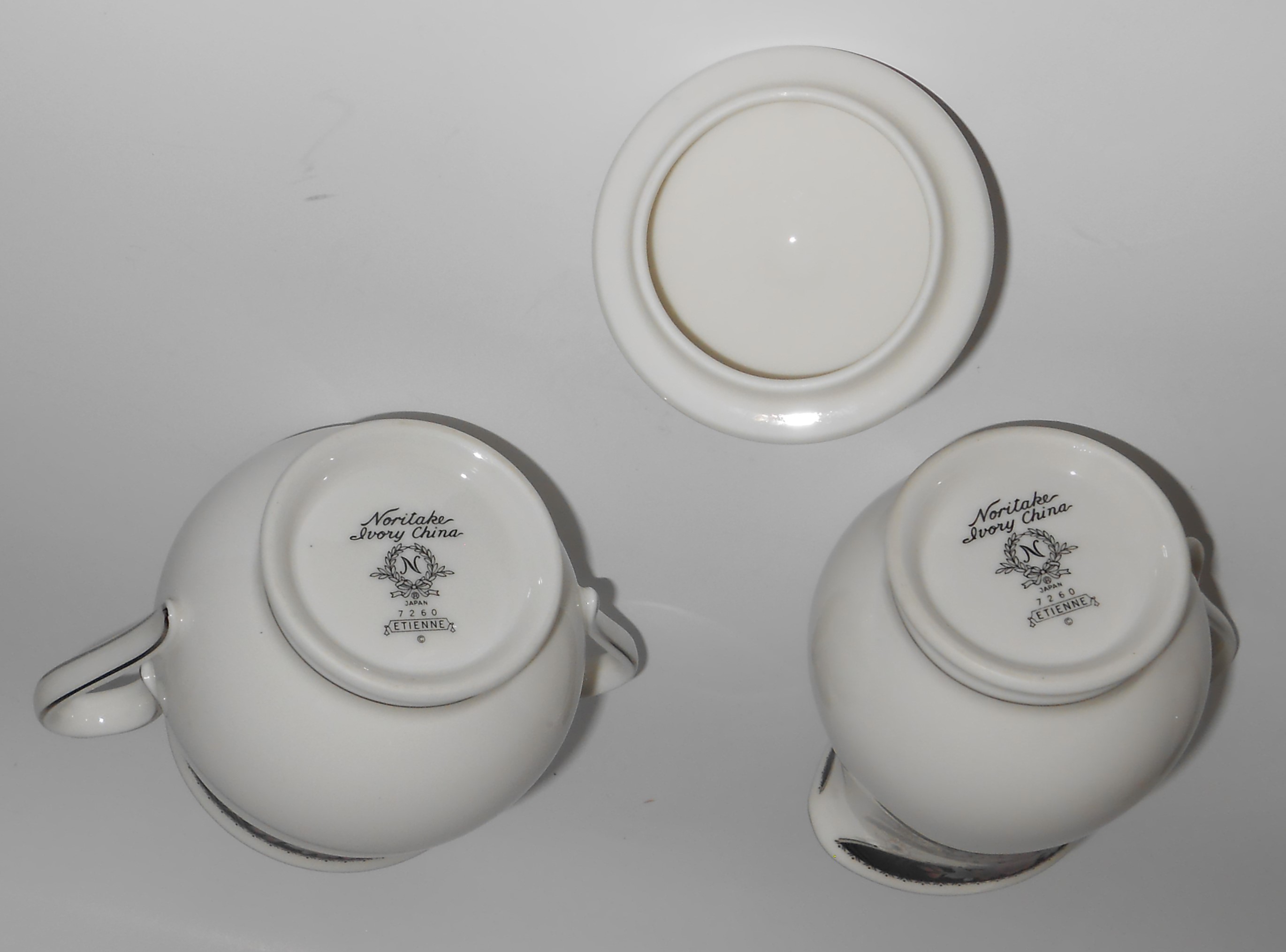 Noritake China Porcelain Etienne Creamer/Sugar Bowl Set