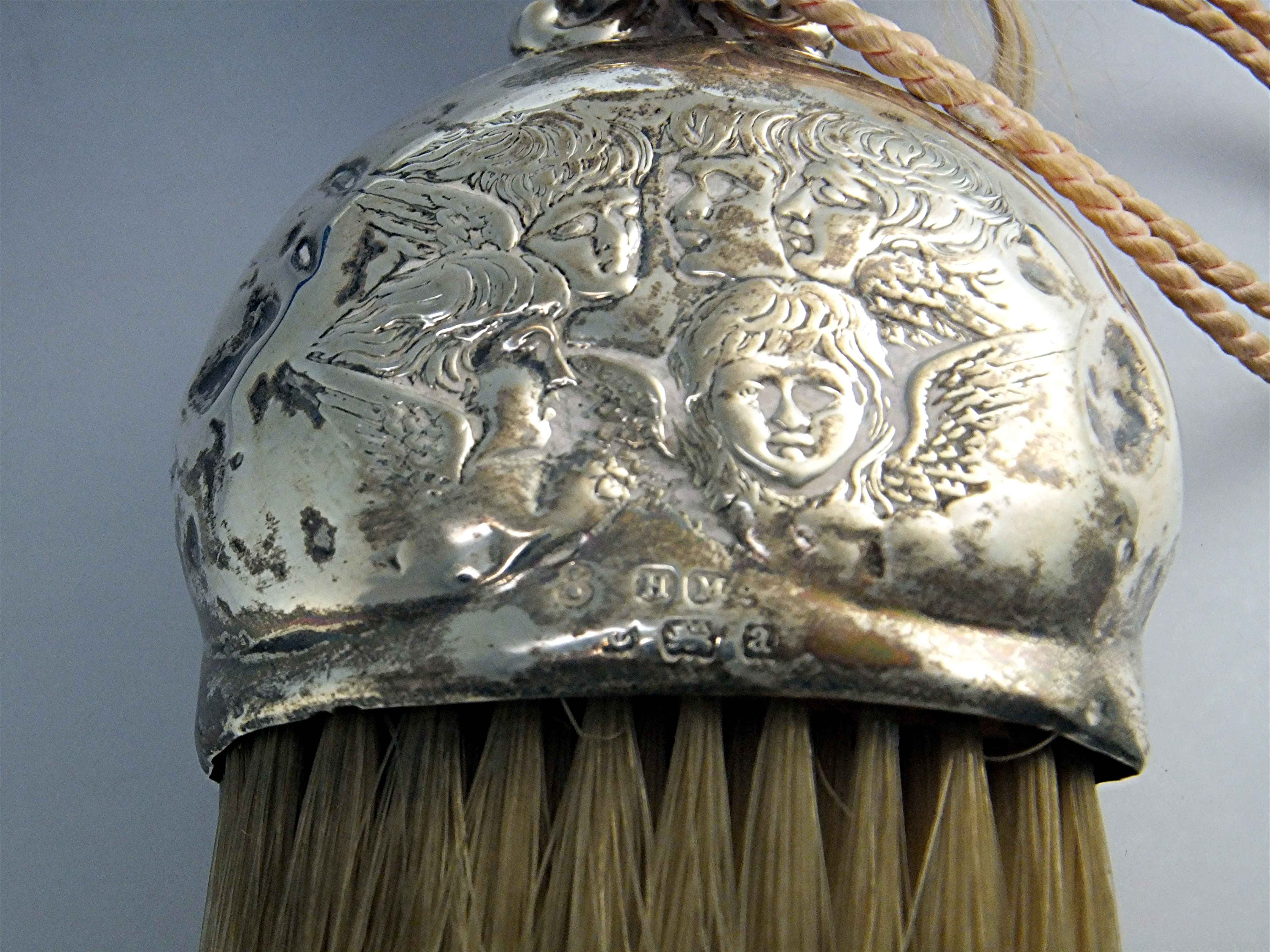 Sterling Silver Victorian clothes brush and crumb brush
