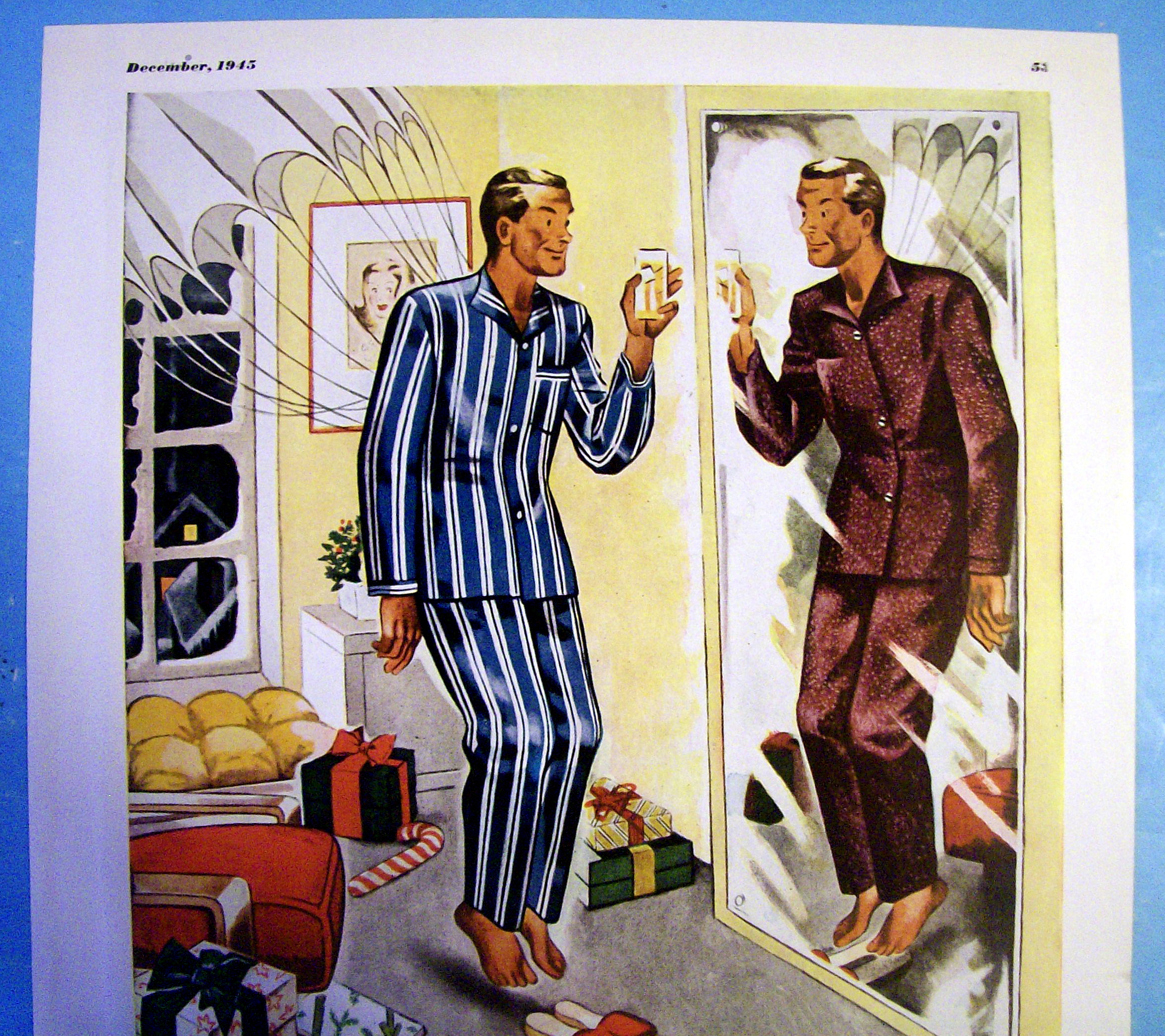 1945 Textron with Man Looking In Mirror