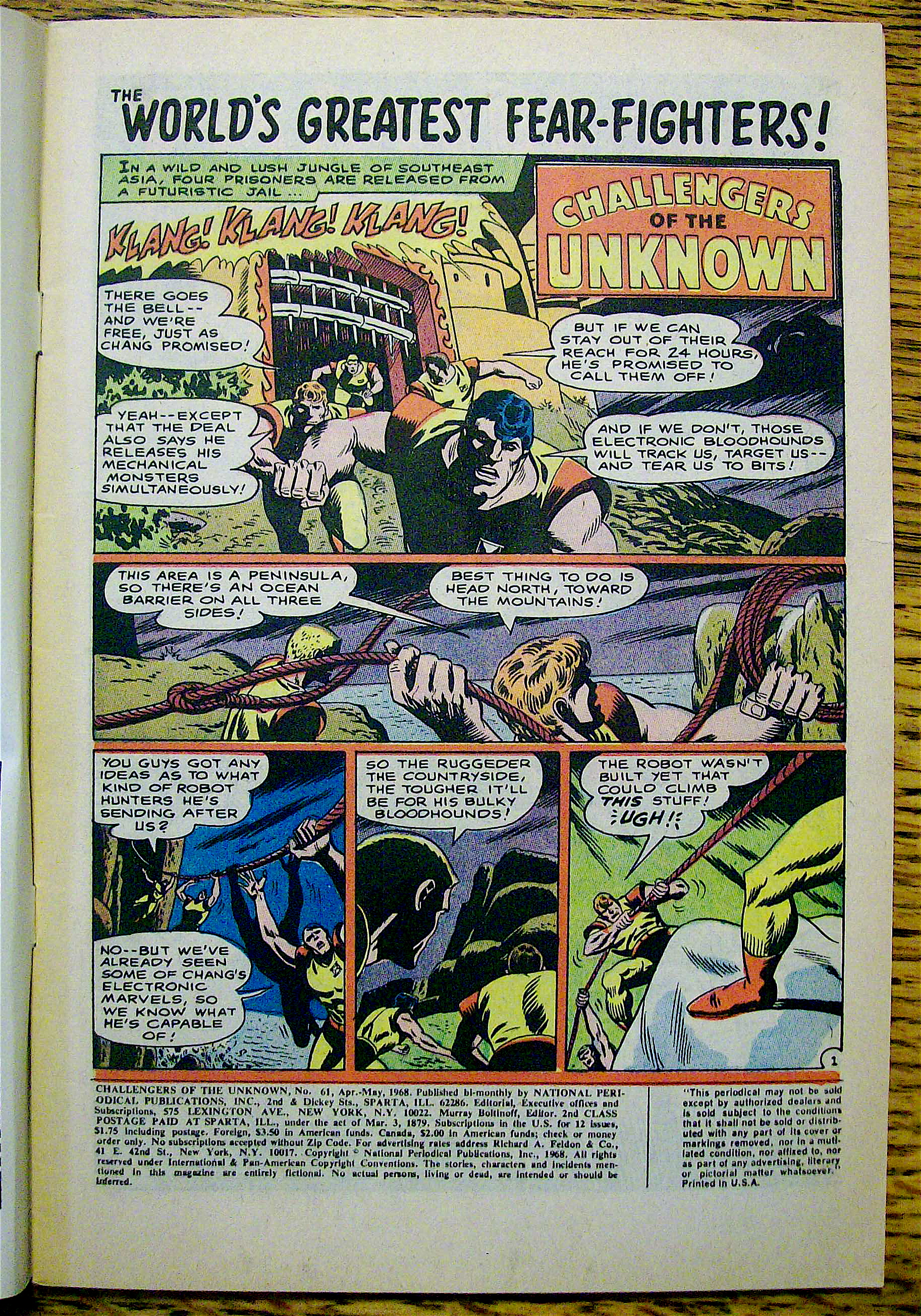 Challengers Of The Unknown Comic #61 May 1968