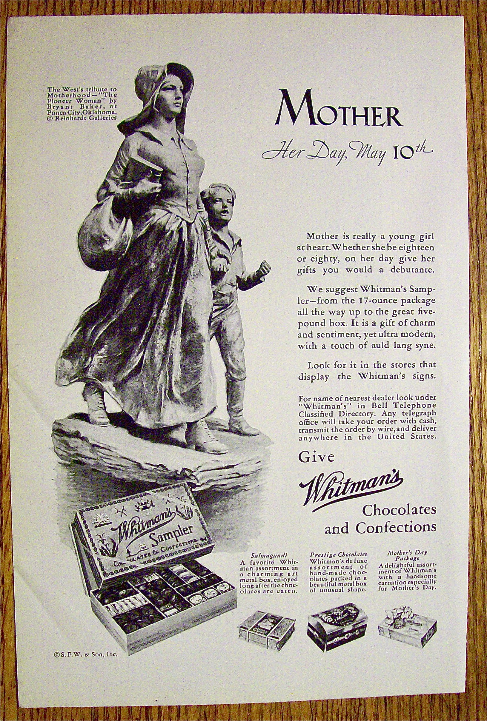 1932 Whitman's Chocolates w/Boy Walking with Mother