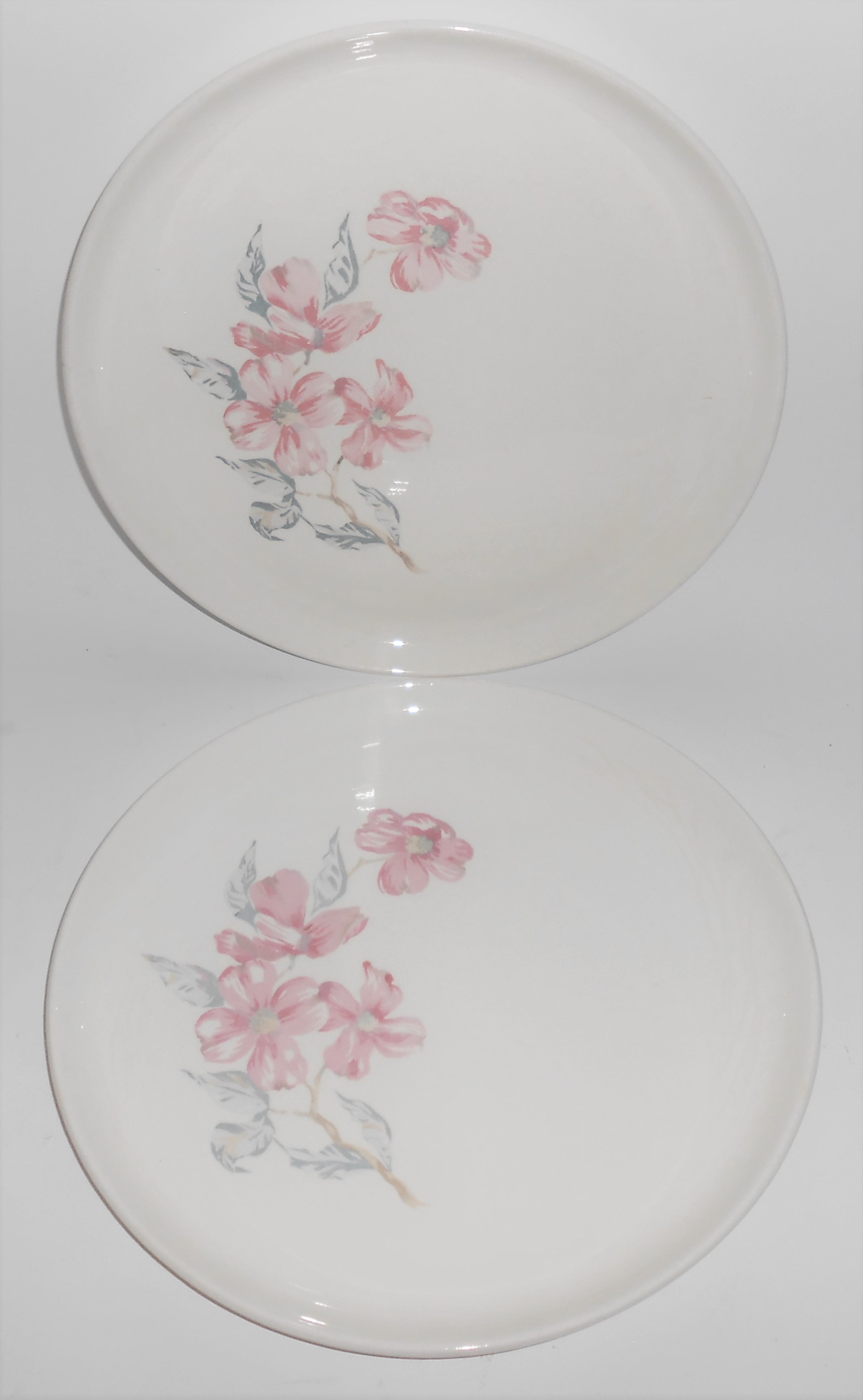 Russel Wright Pottery White A.M. Pair Dinner Plates W/D