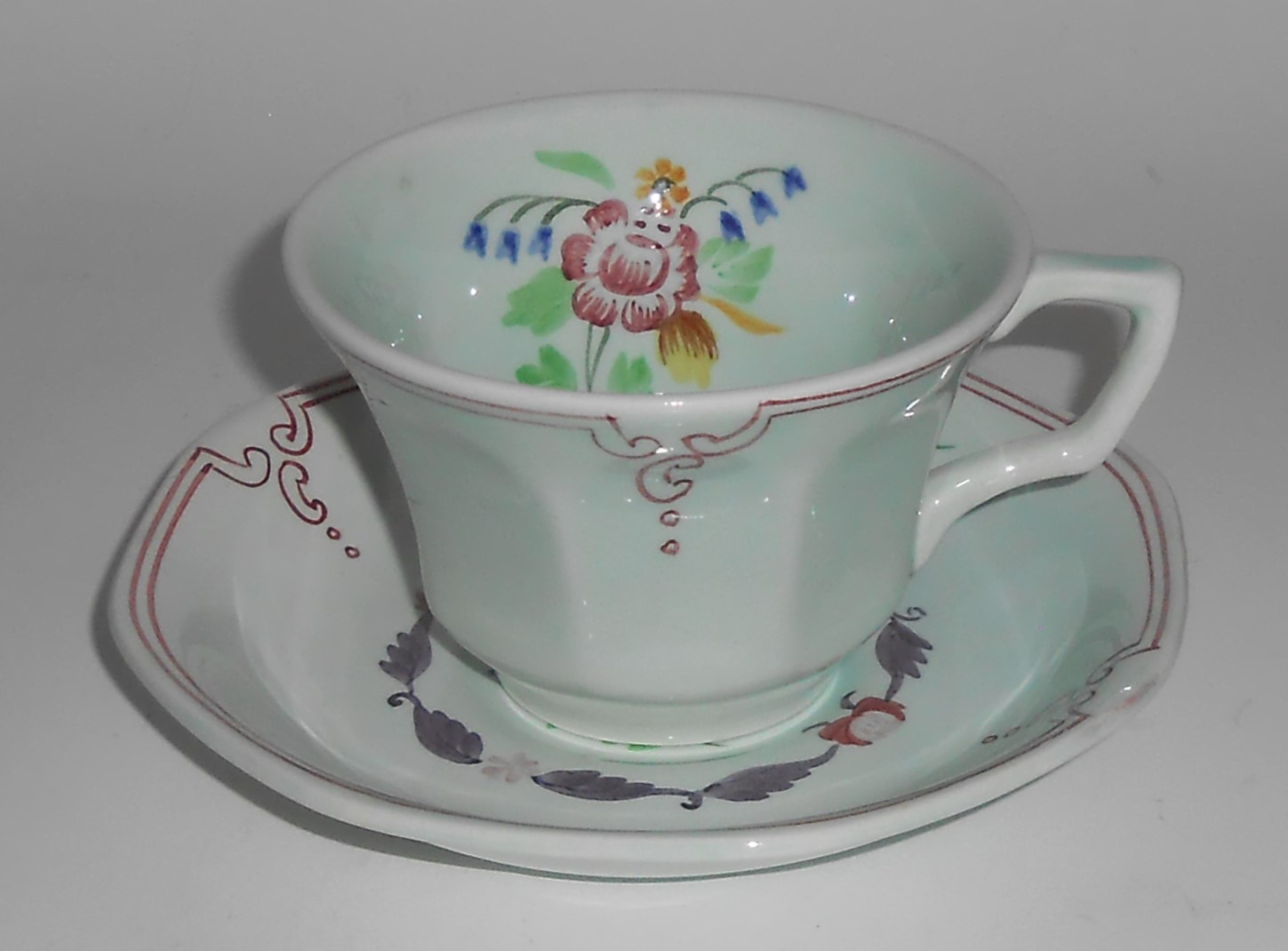 Vintage Adams Calyx Ware Jade 2.5'' Cup & Saucer Set