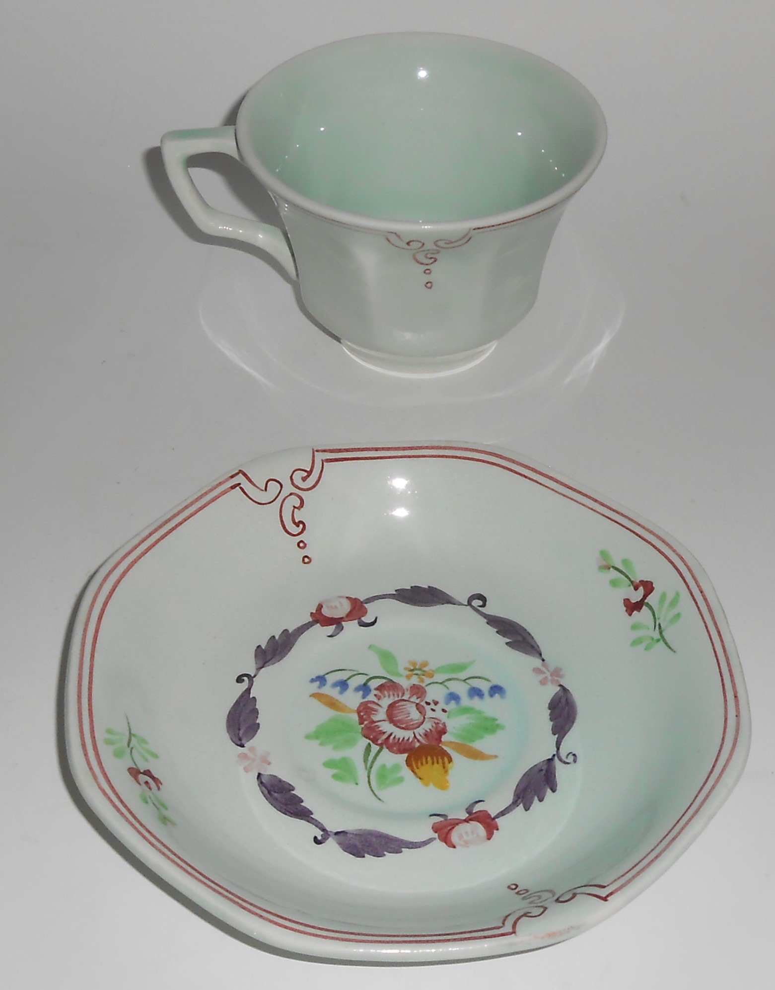 Vintage Adams Calyx Ware Jade 2.5'' Cup & Saucer Set