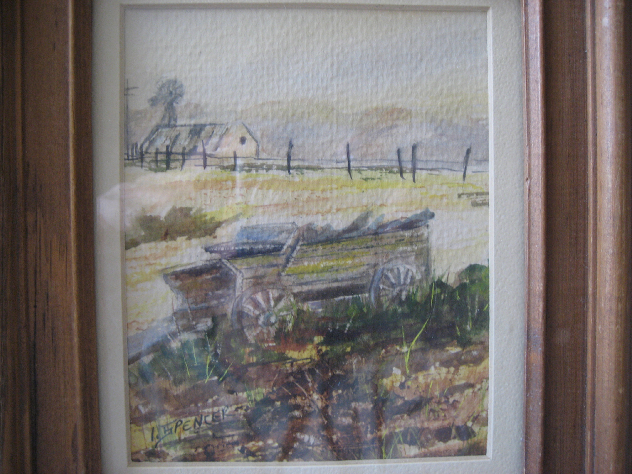 Old Wagon Watercolor
